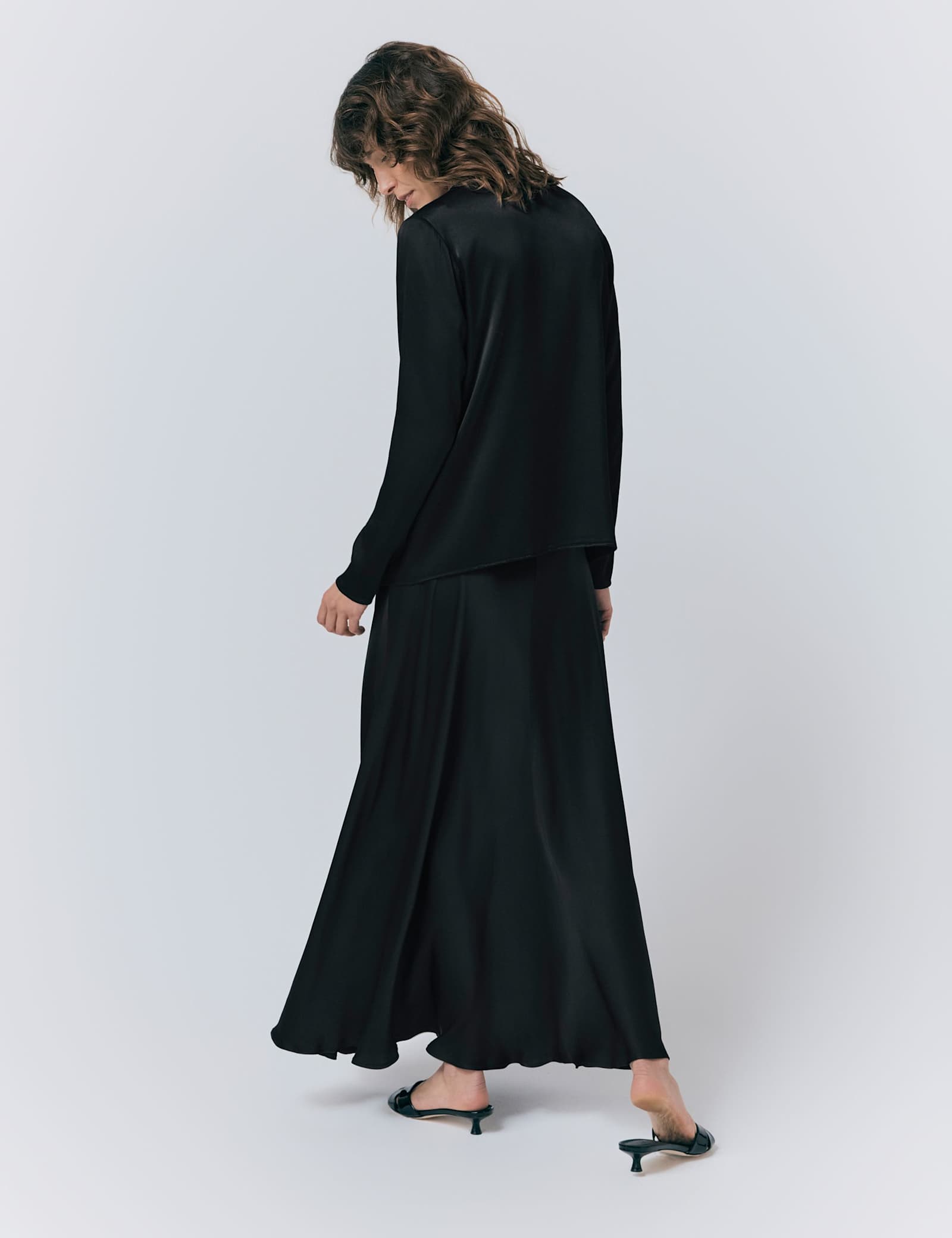 Satin Maxi Slip Skirt - image 2