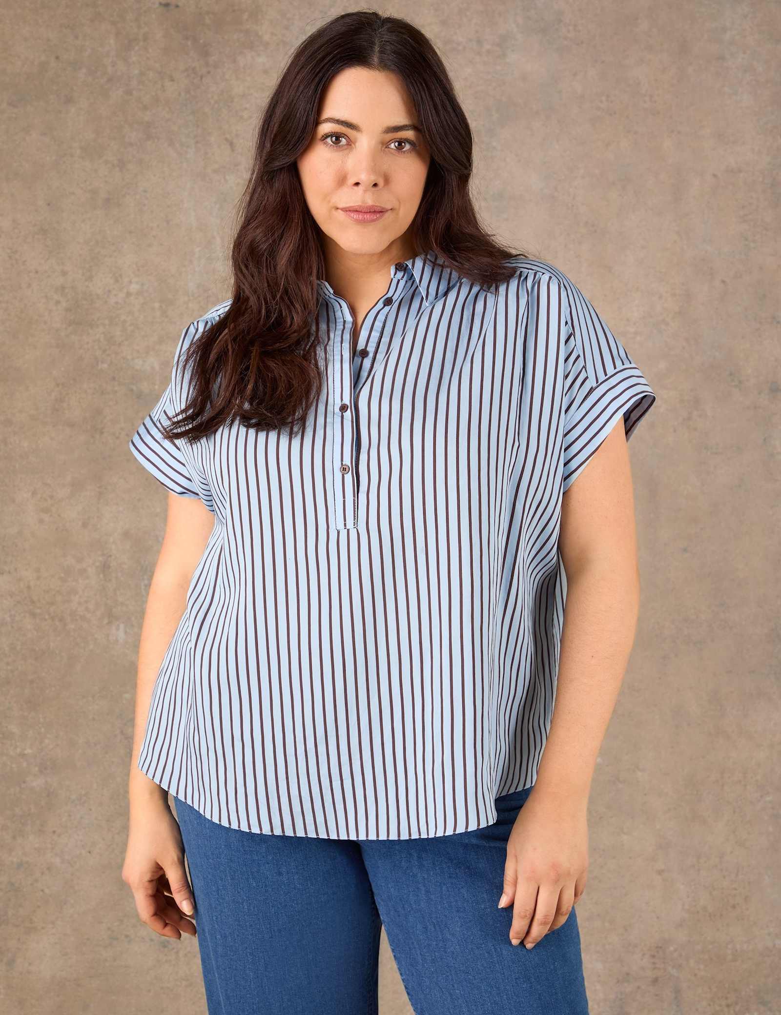 Modal Rich Striped Collared Shirt - image 2