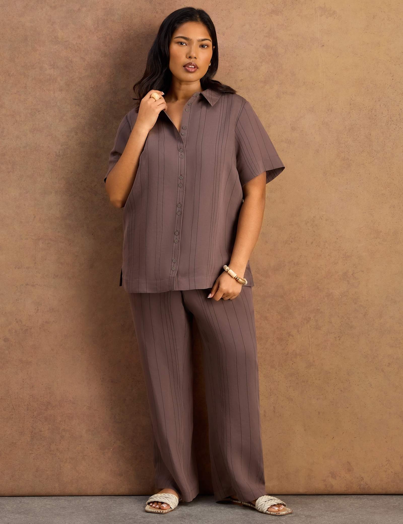 Modal Rich Striped Collared Shirt - image 4