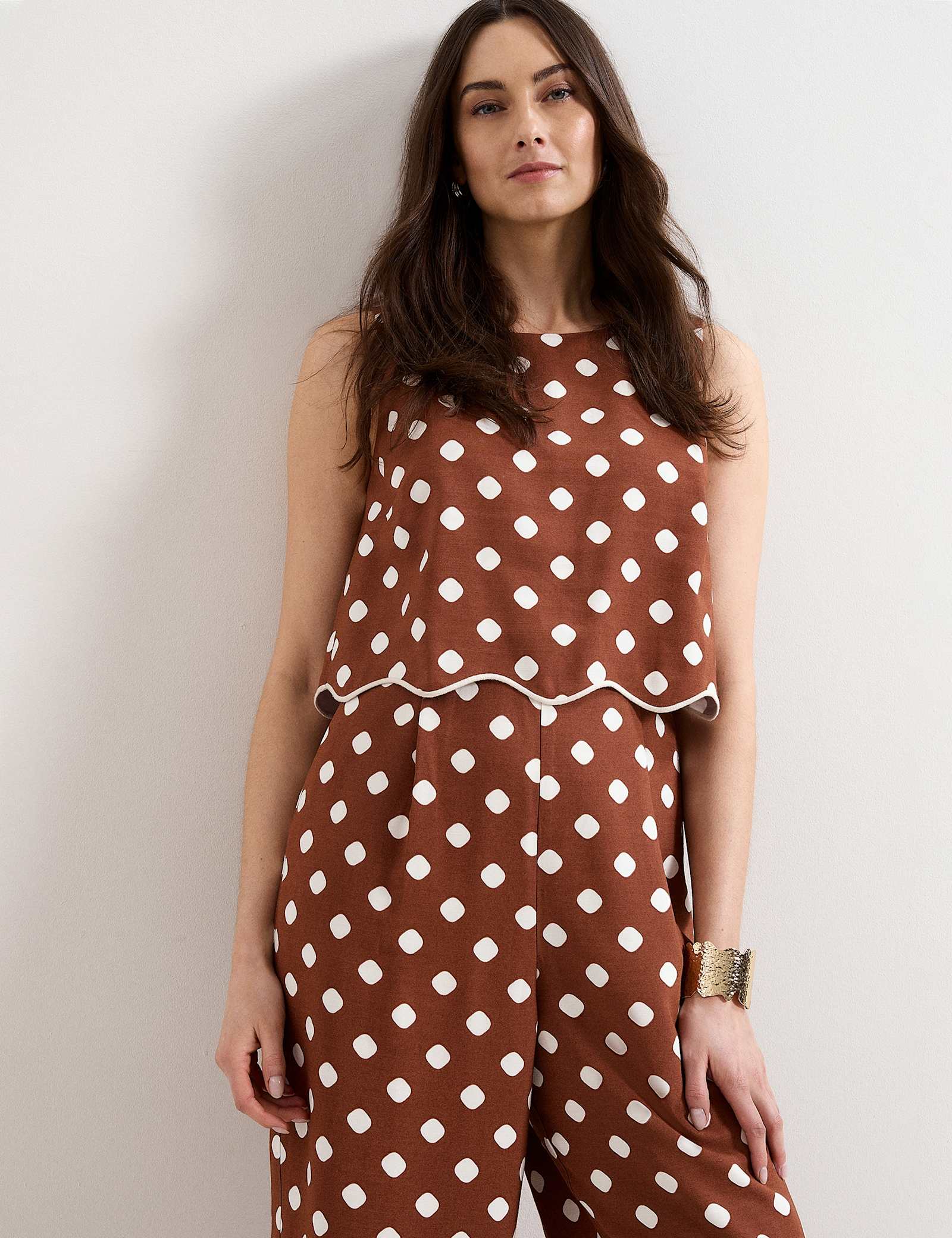 Polka Dot Cropped Jumpsuit - image 5