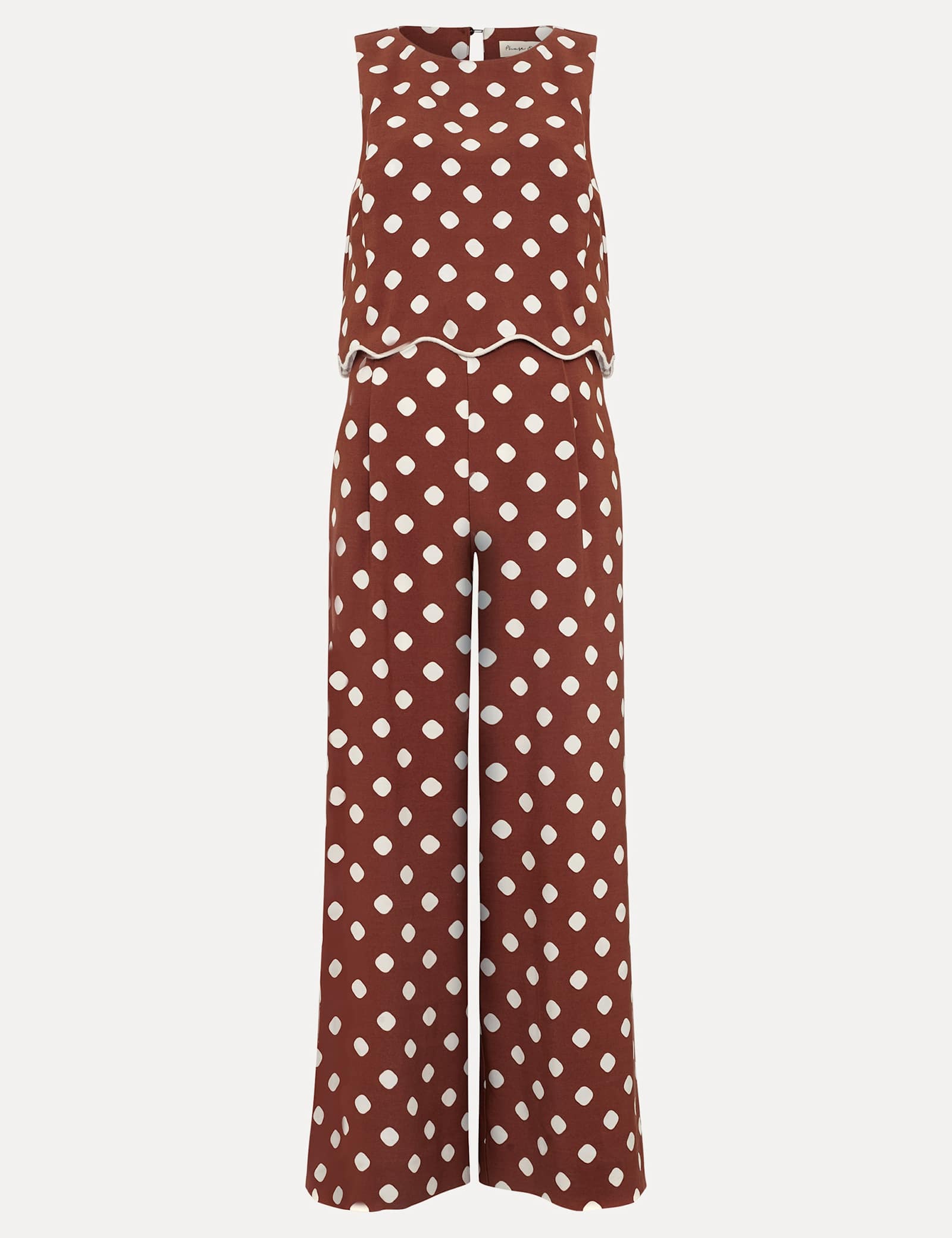 Polka Dot Cropped Jumpsuit - image 1