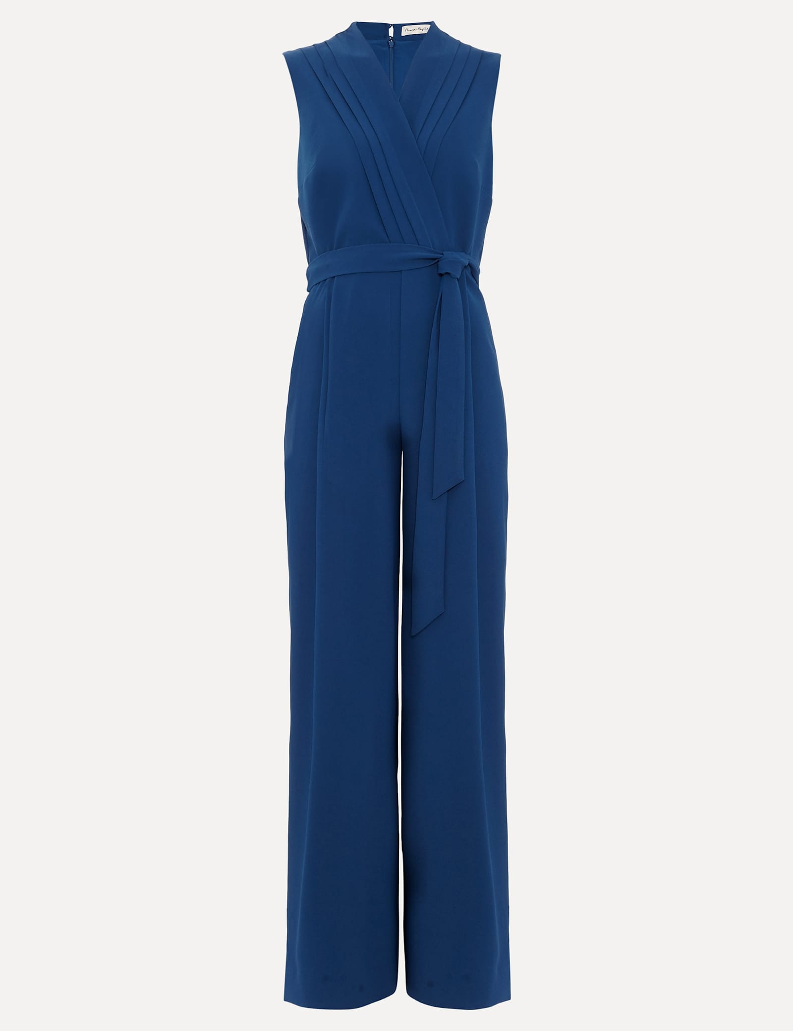 V-Neck Belted Sleeveless Jumpsuit - image 1