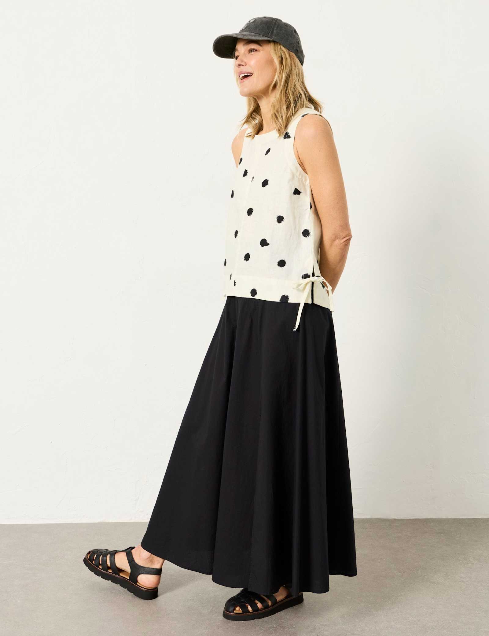 Pure Linen Polka Dot Cut Out Blouse - image 5