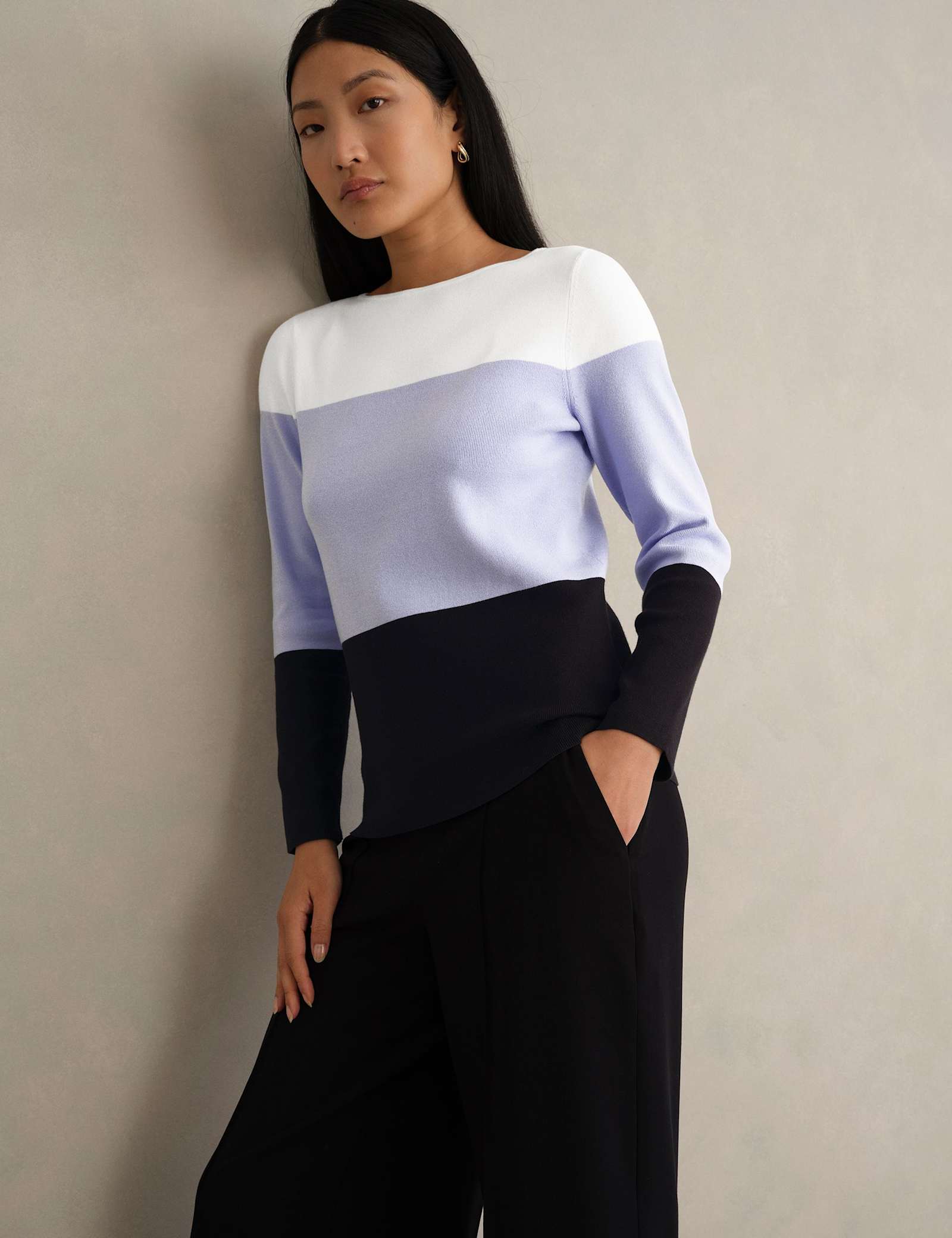 Colour Block Crew Neck Jumper - image 2