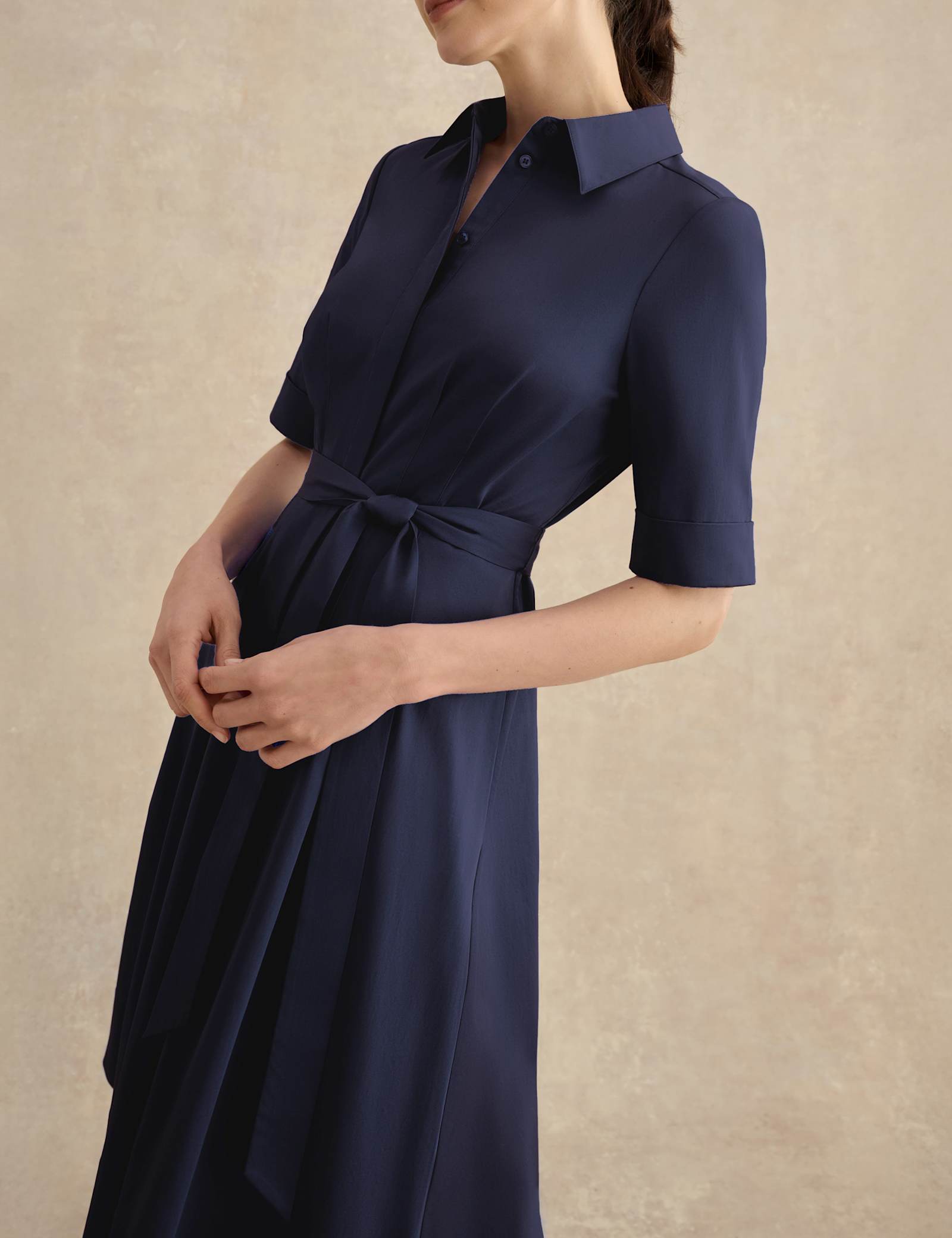 Cotton Rich Knee Length Skater Dress - image 5