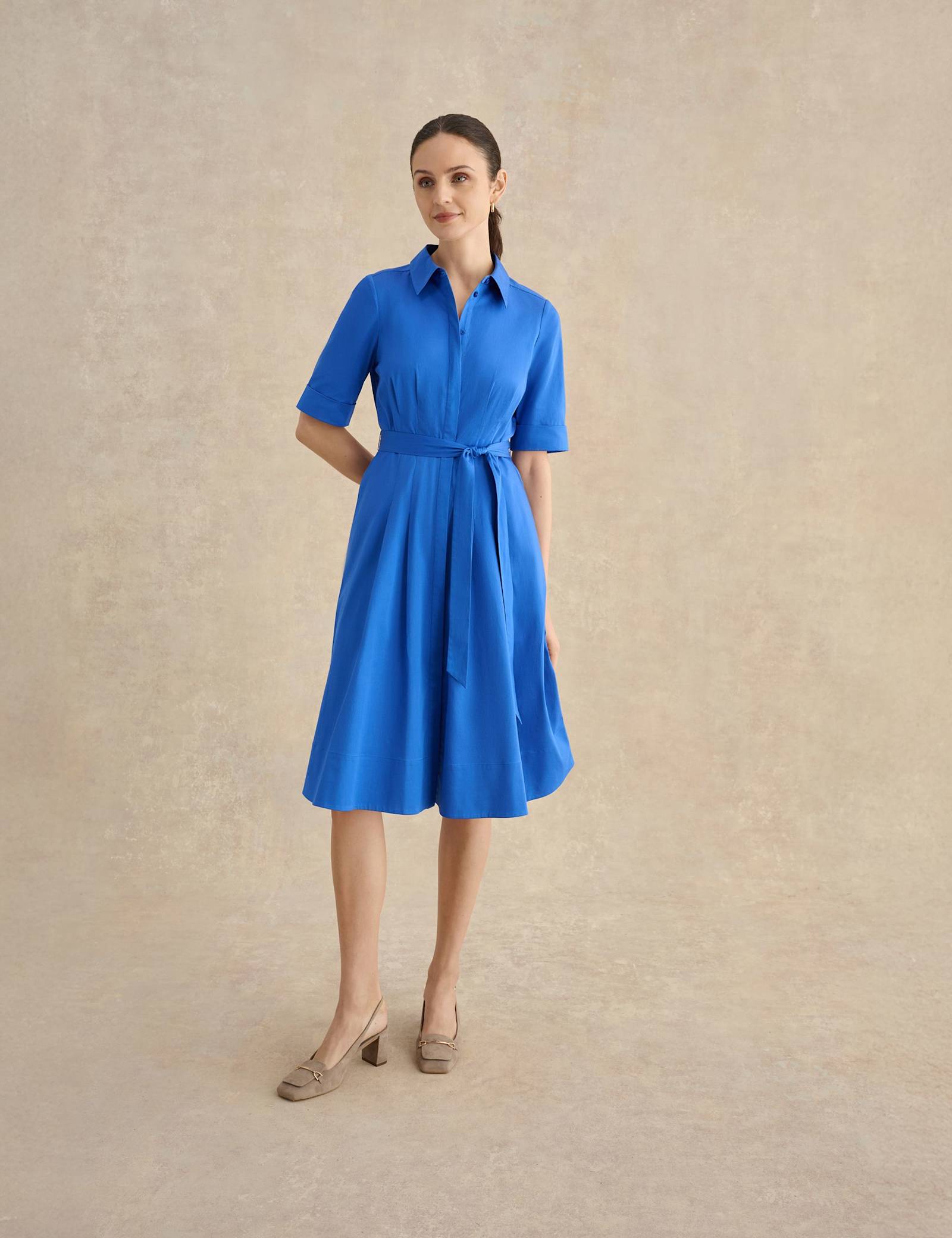 Cotton Rich Knee Length Skater Dress - image 4