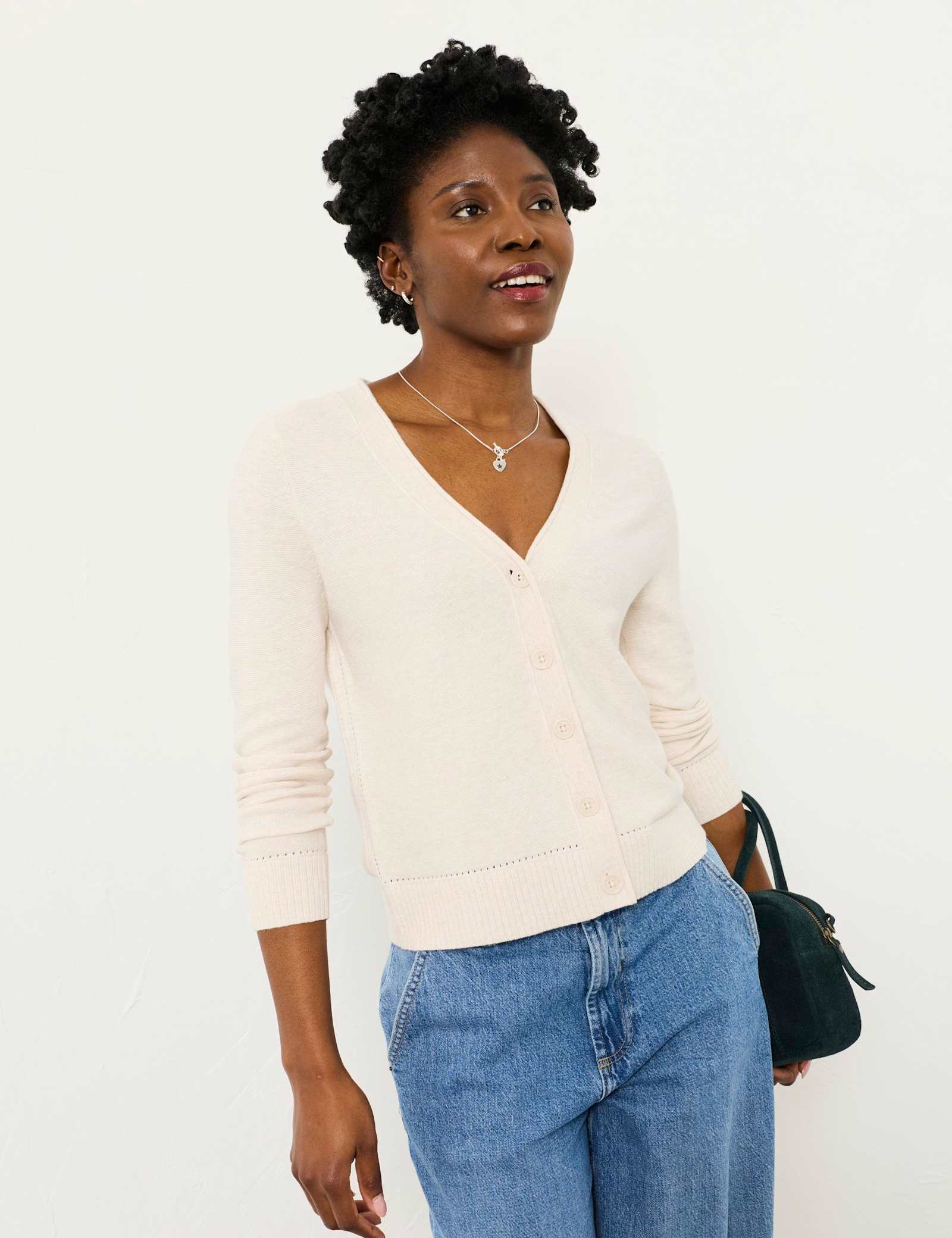 Pure Cotton Textured V-Neck Cardigan - image 2