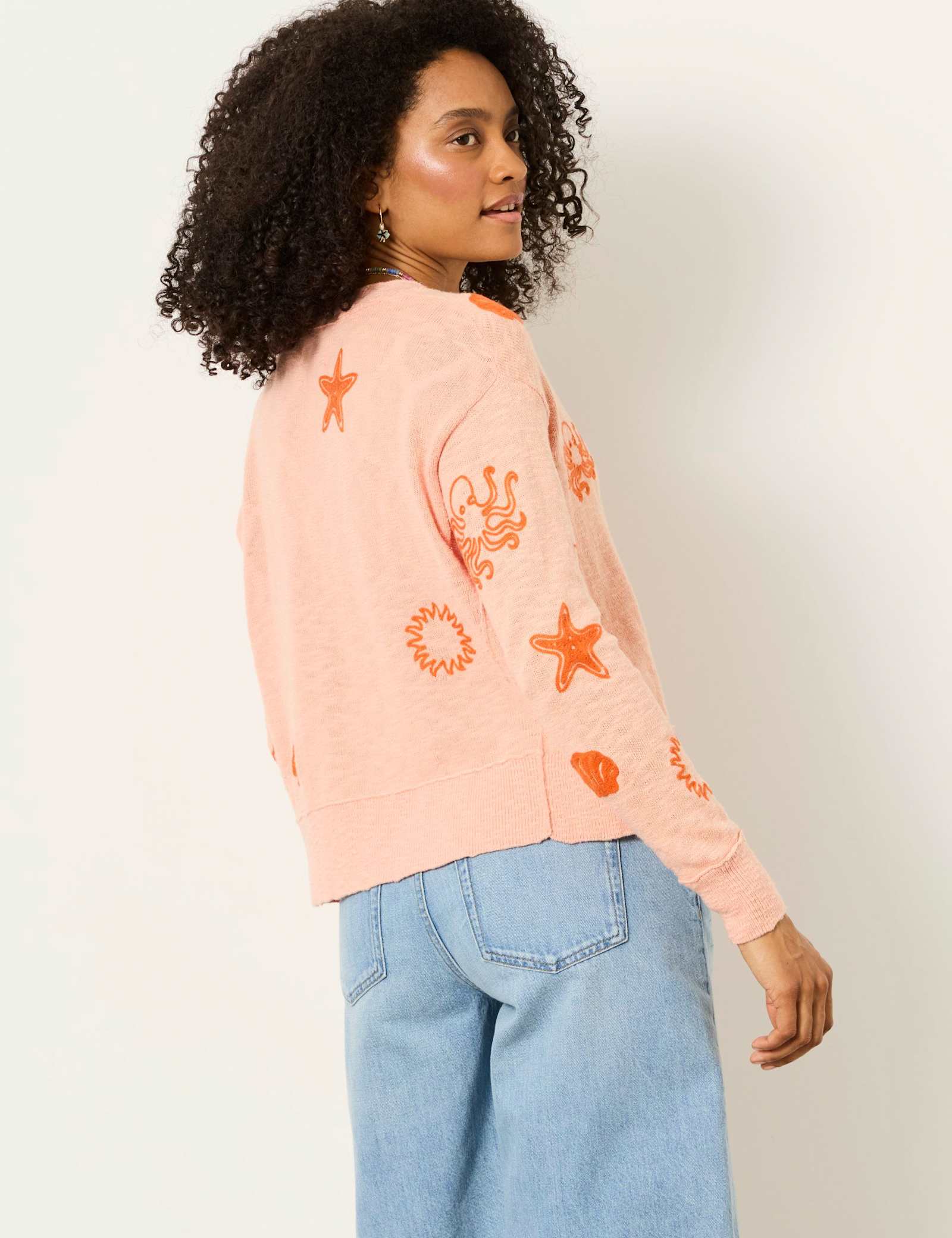Pure Cotton Embroidered V-Neck Cardigan - image 5