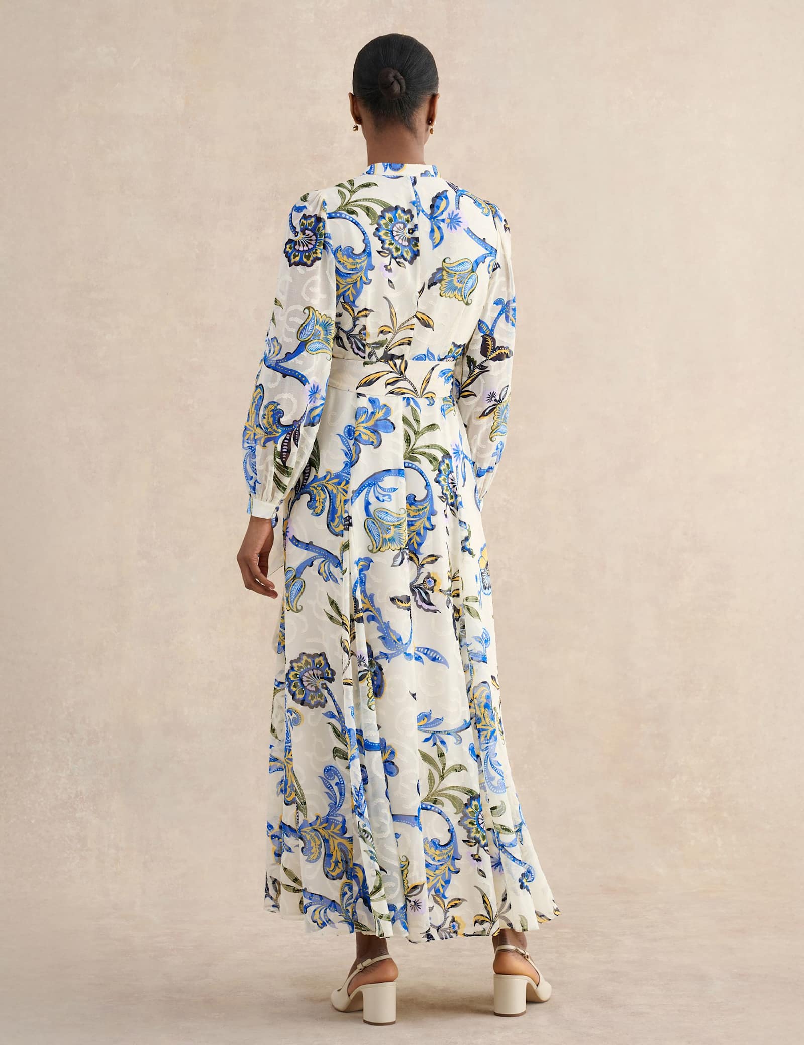 Paisley V-Neck Maxi Skater Dress - image 4