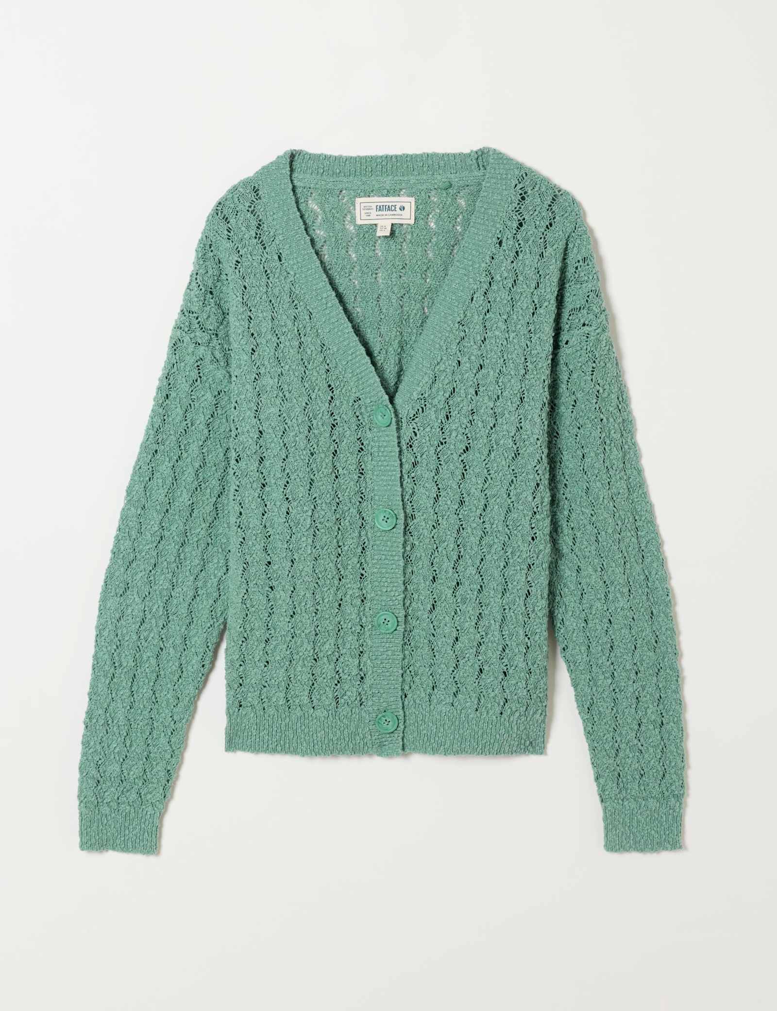 Pure Cotton Pointelle V-Neck Cardigan - image 2