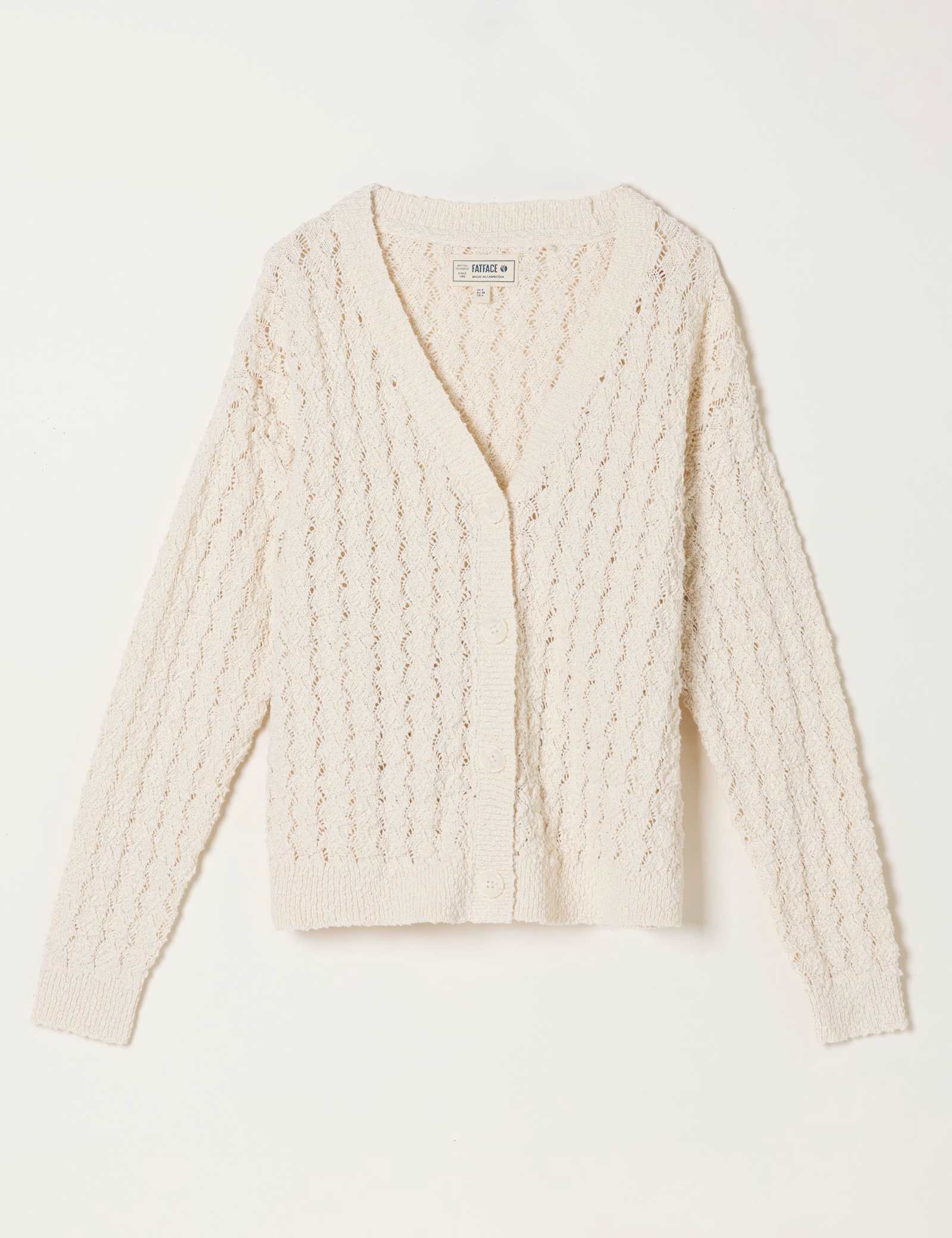 Pure Cotton Pointelle V-Neck Cardigan - image 1