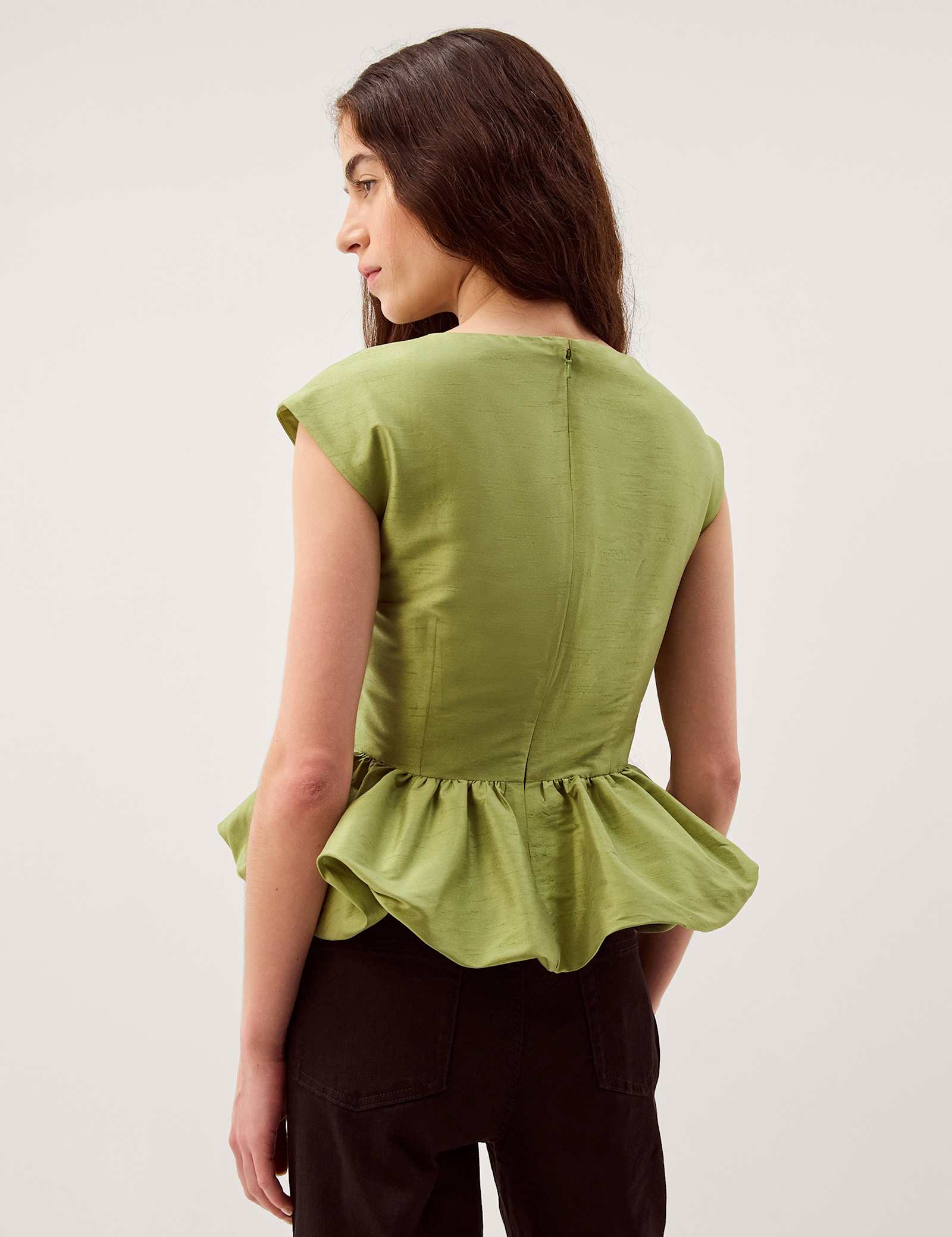 Slash Neck Peplum Top - image 5