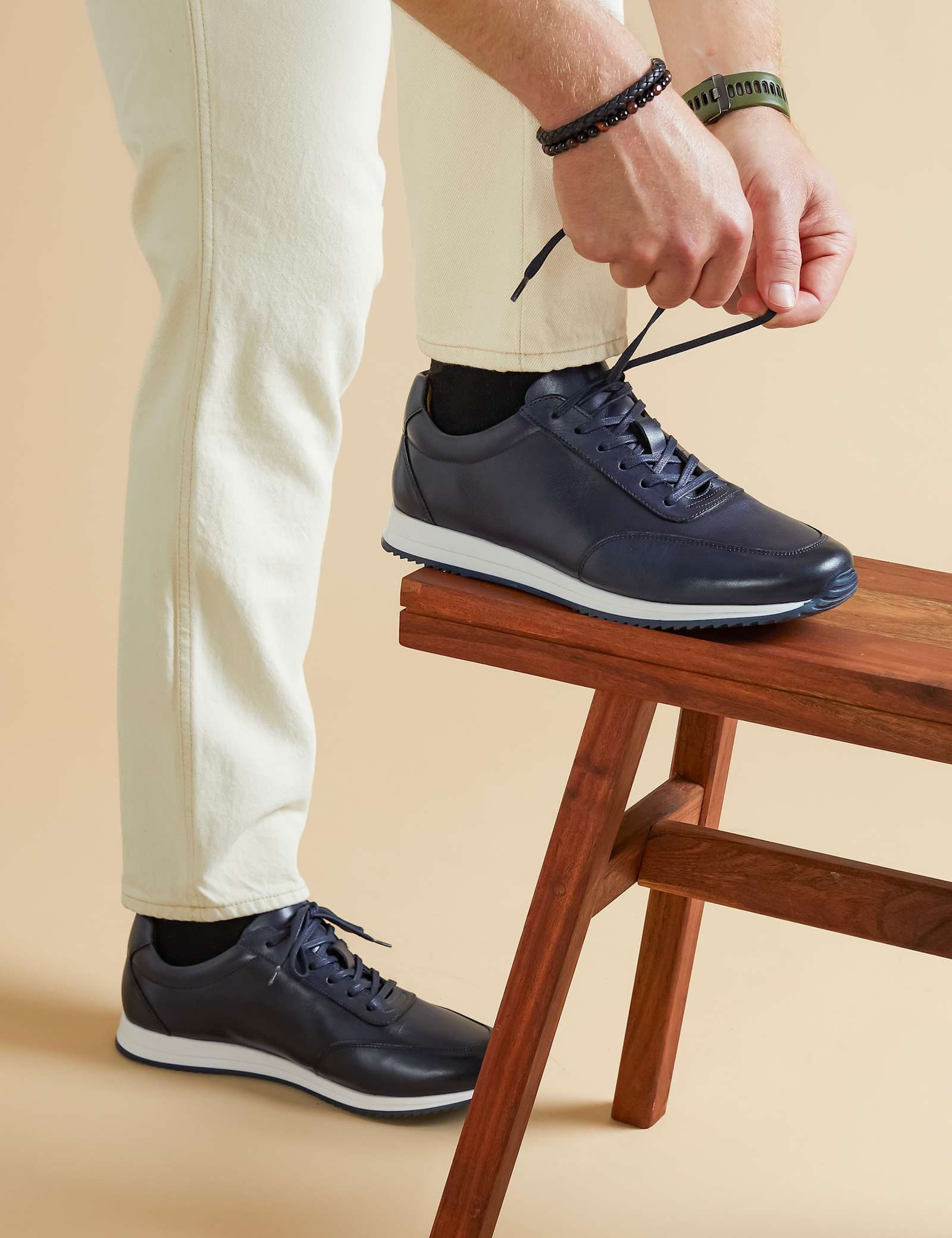 Leather Lace Up Trainers - image 4