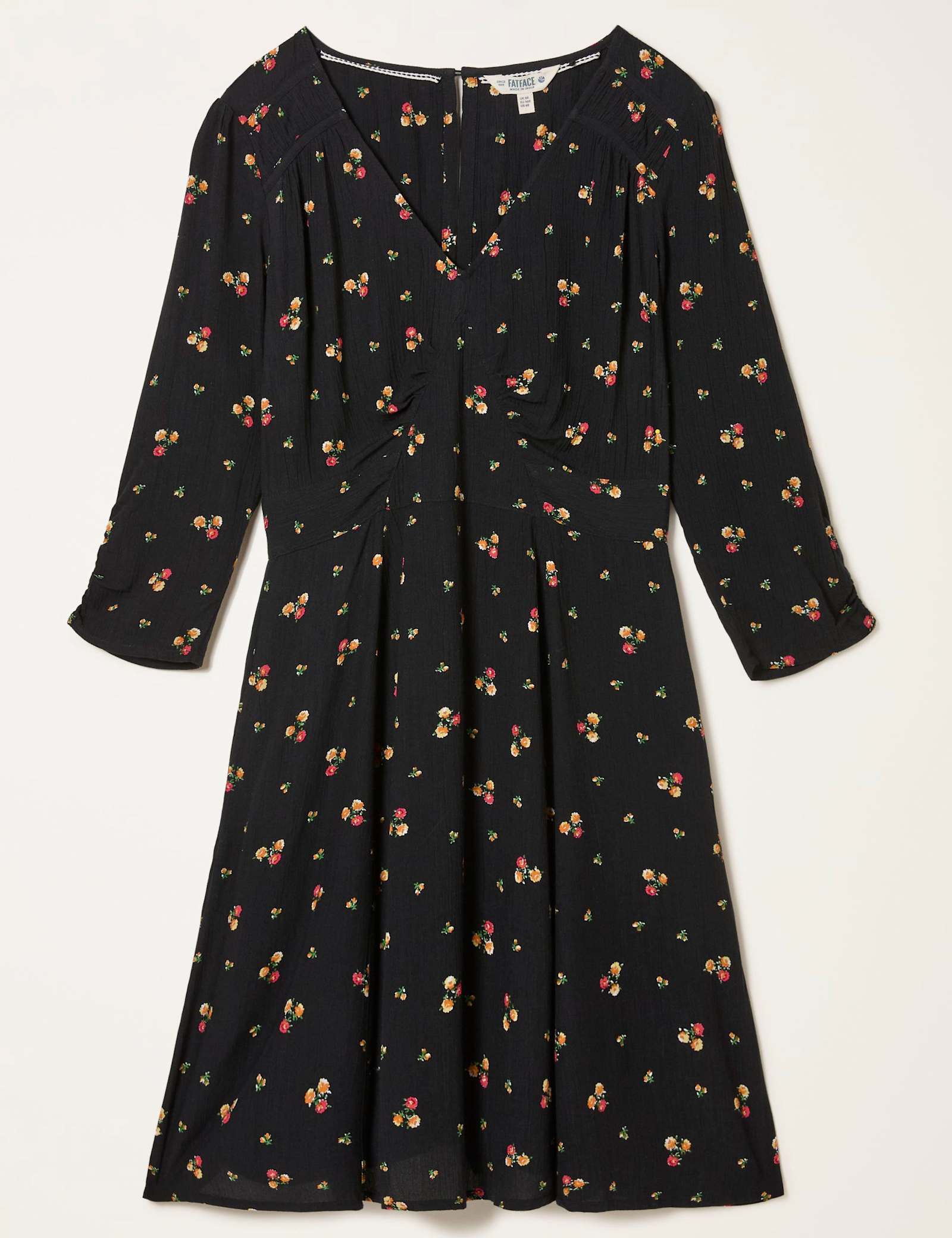 Floral V-Neck Mini Waisted Dress - image 1