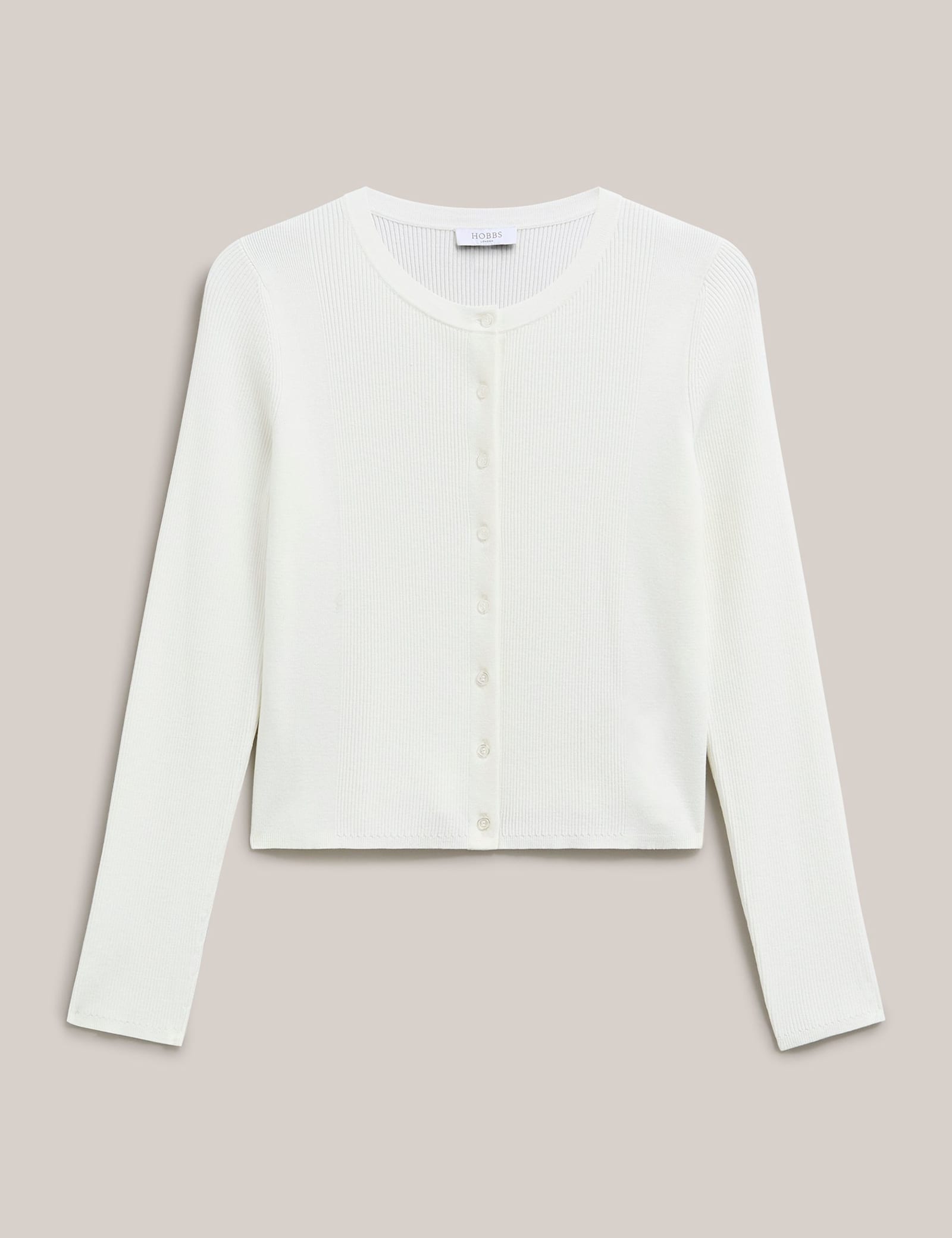 Ribbed Crew Neck Cropped Cardigan - image 1