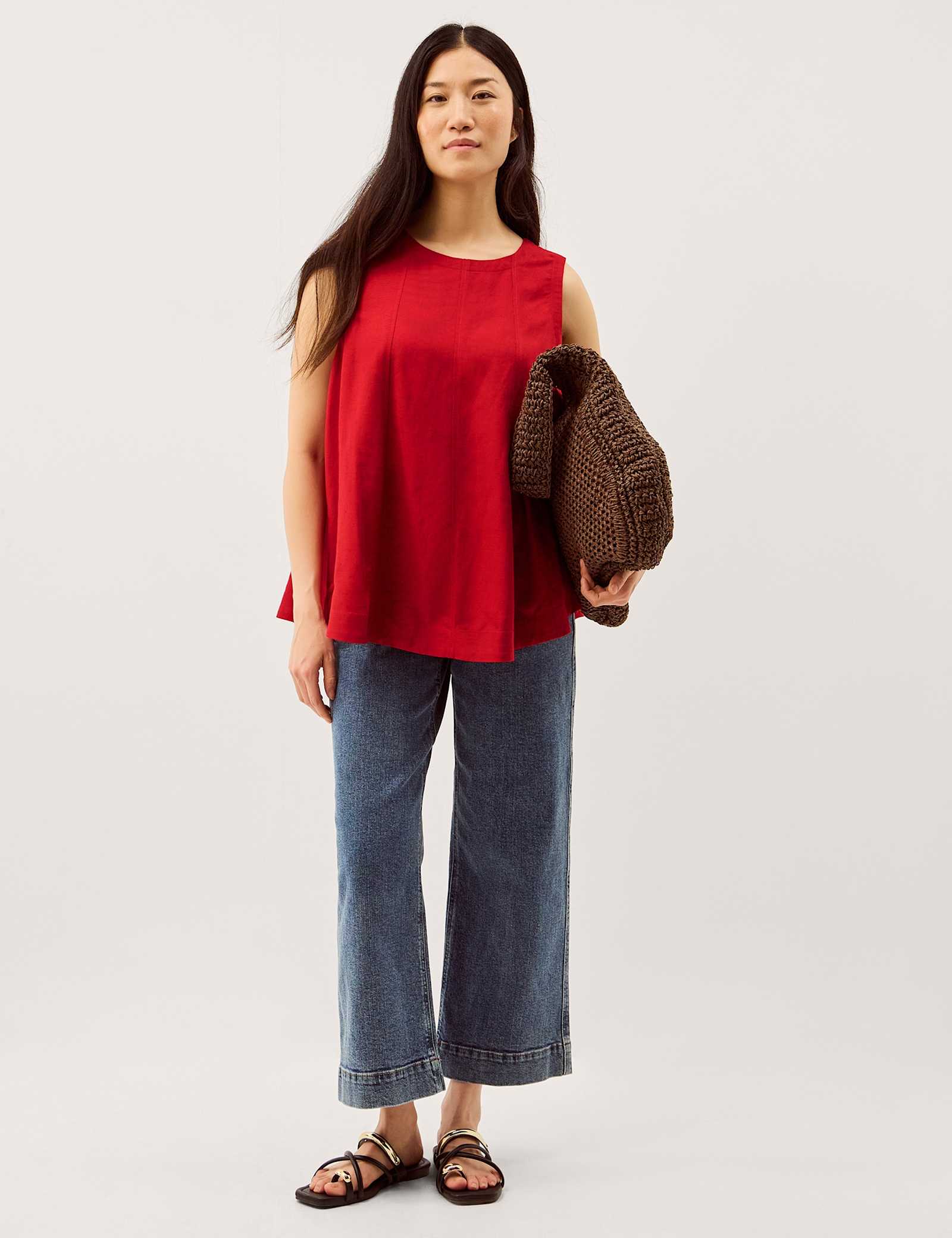 Round Neck Vest Top with Linen - image 4