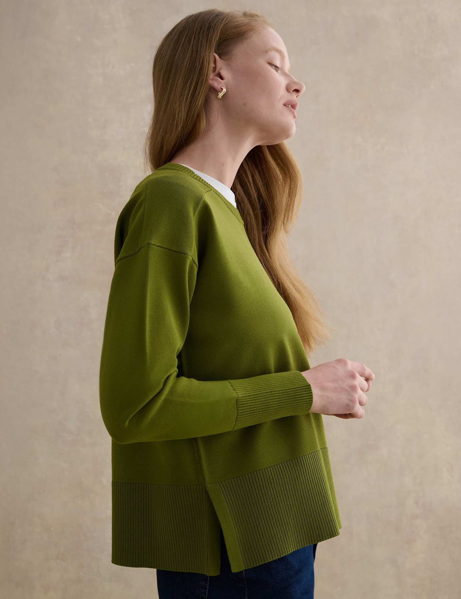 Crew Neck Split Hem Jumper - image 3