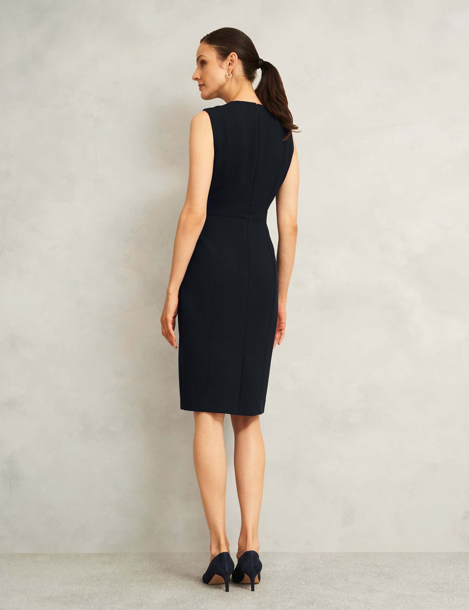 Crew Neck Knee Length Shift Dress - image 4