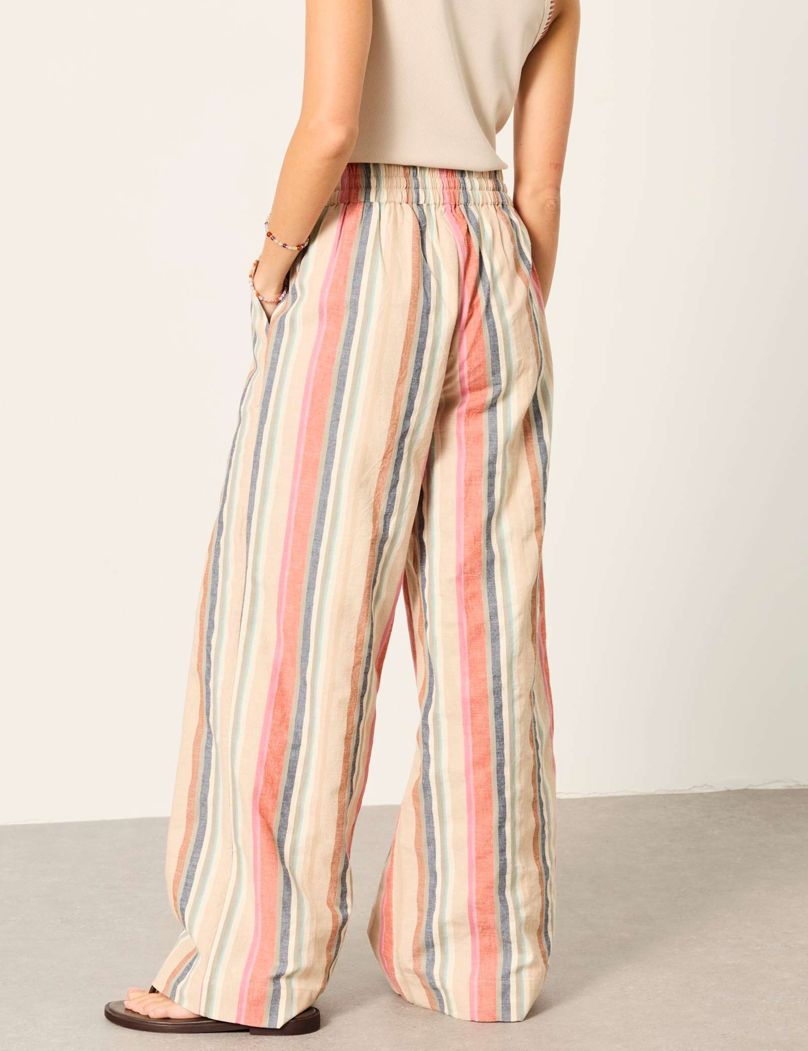 Striped Drawstring Wide Leg Trousers - image 5
