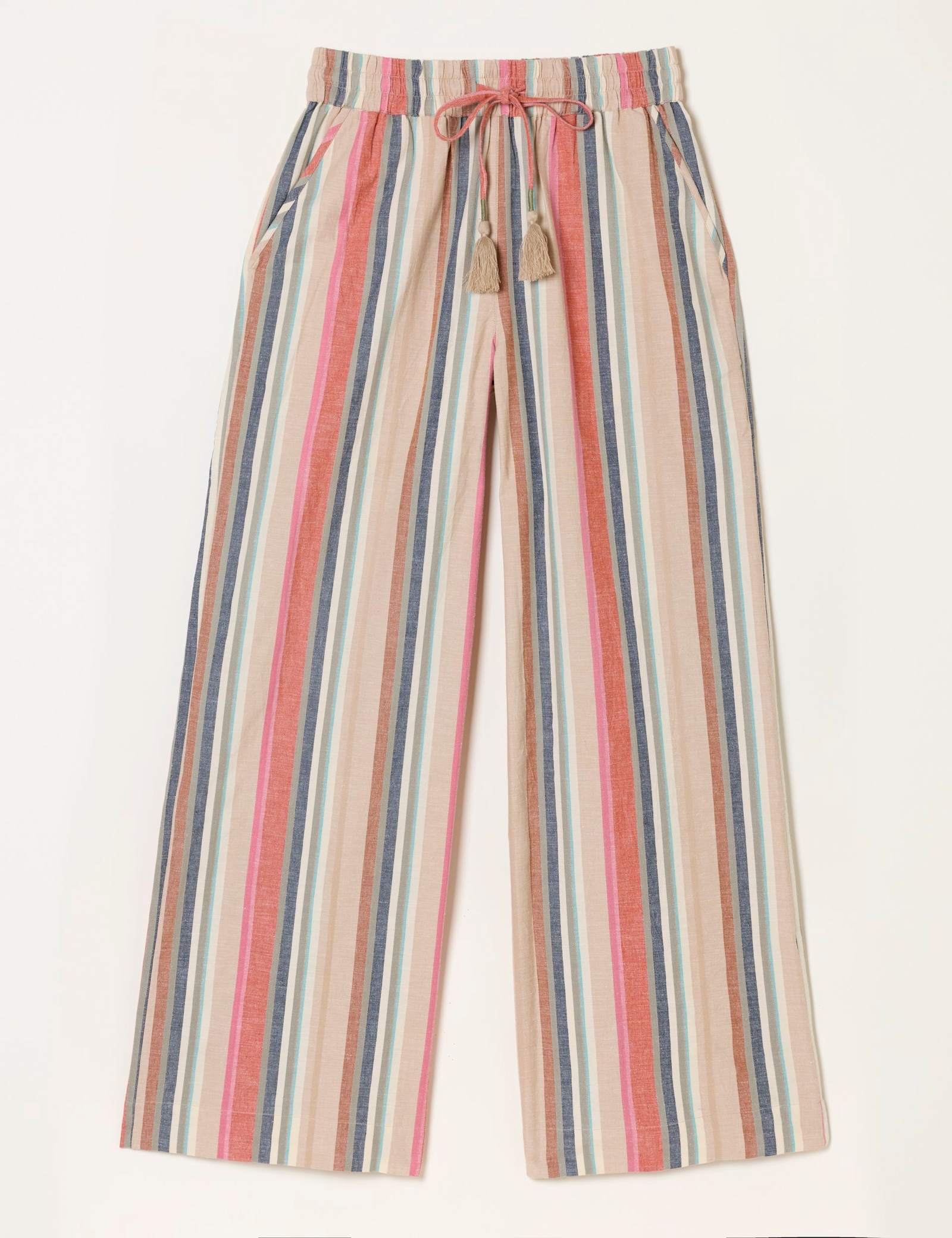 Striped Drawstring Wide Leg Trousers - image 1