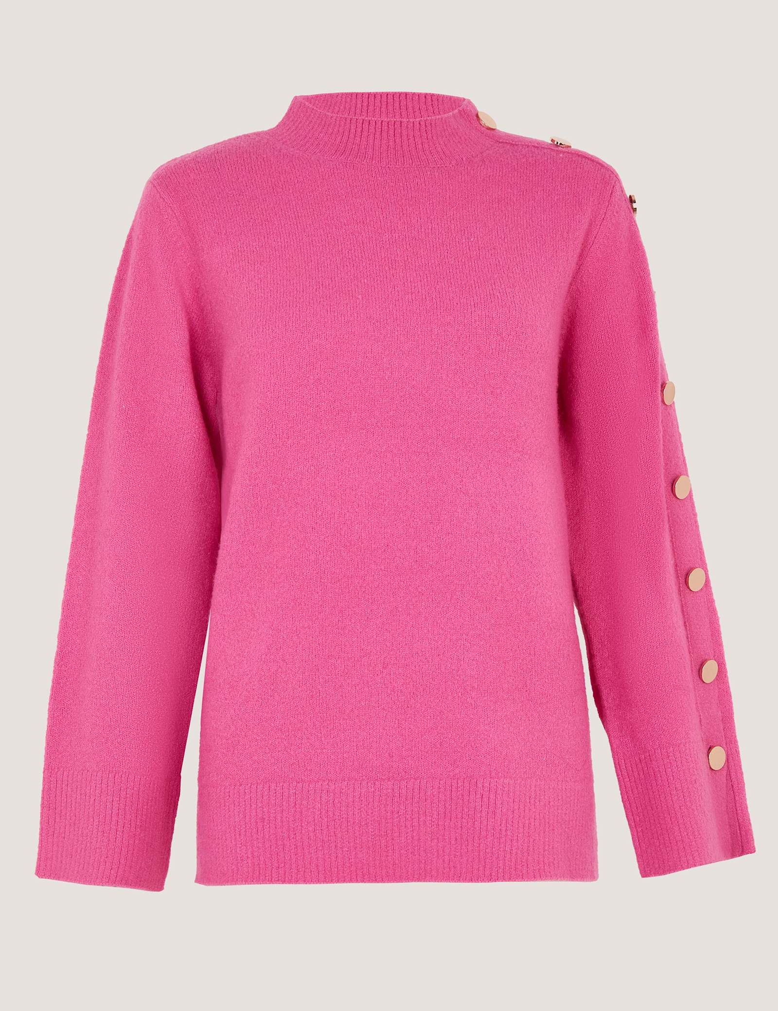 Funnel Neck Button Detail Jumper - image 1