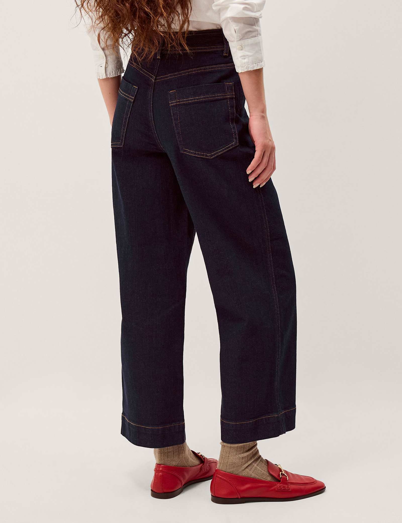 High Waisted Wide Leg Cropped Jeans - image 4