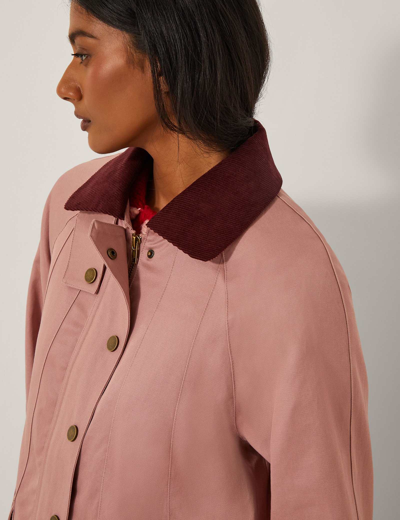 Cotton Blend Cord Collared Utility Jacket - image 3