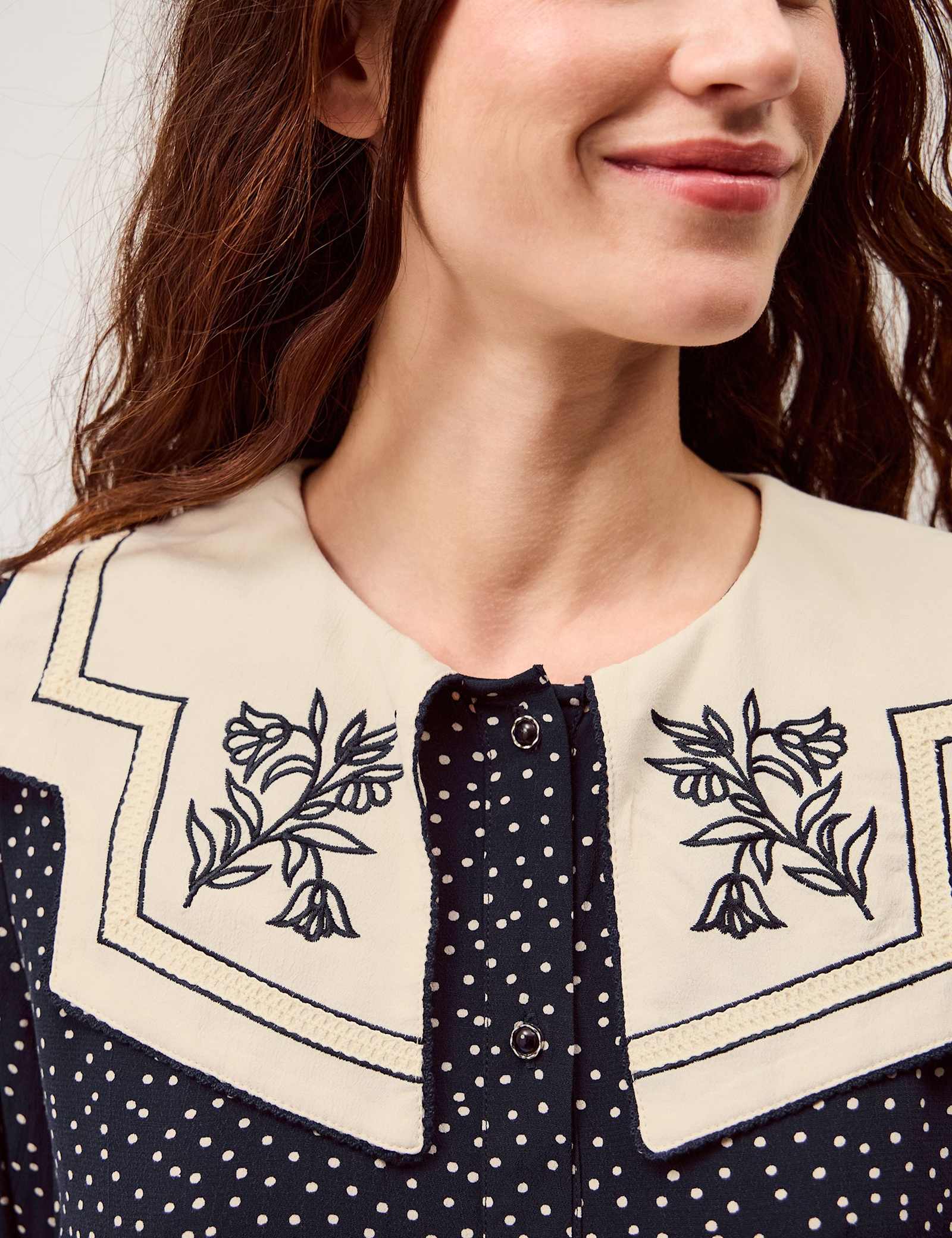 Polka Dot Collared Top - image 5