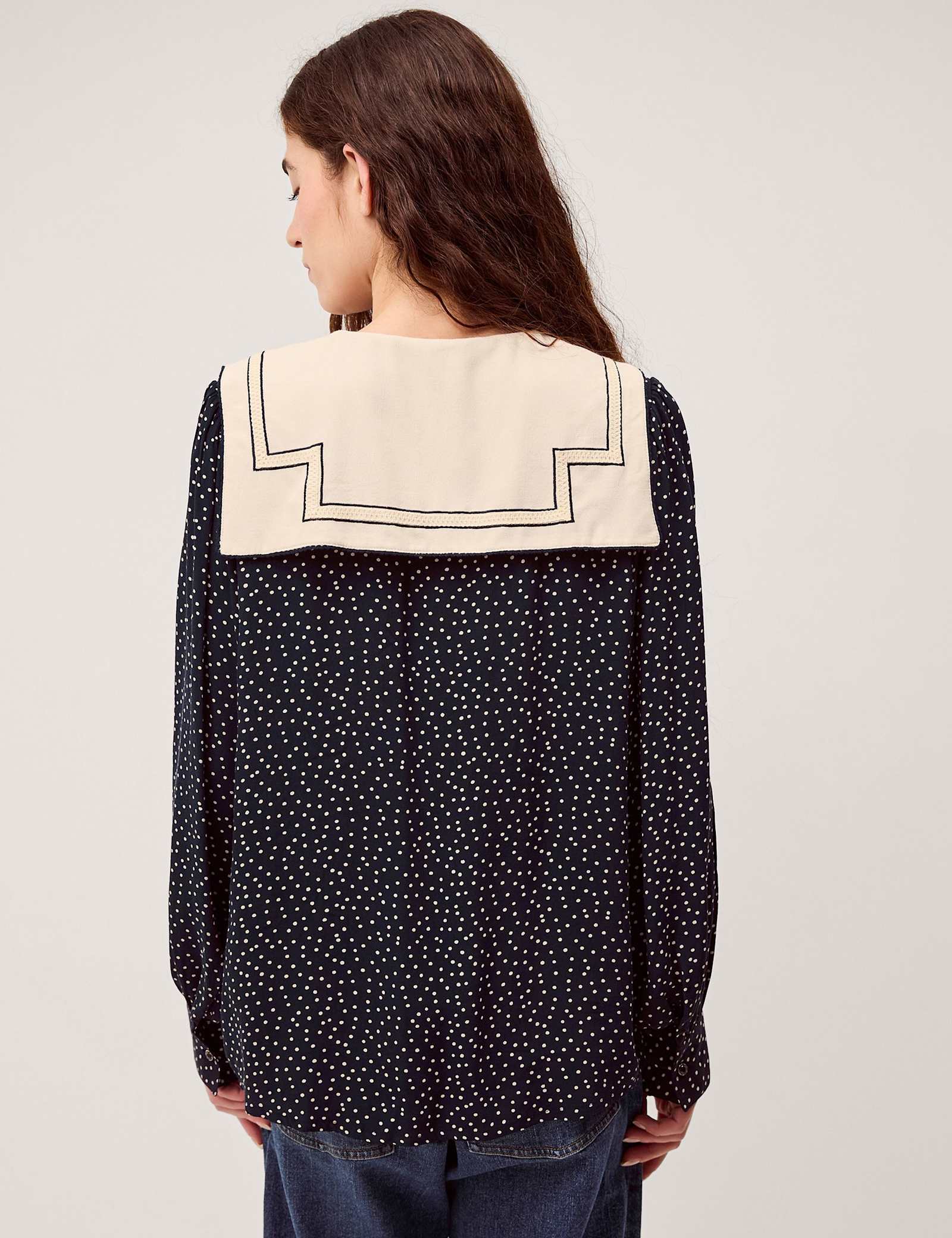 Polka Dot Collared Top - image 4
