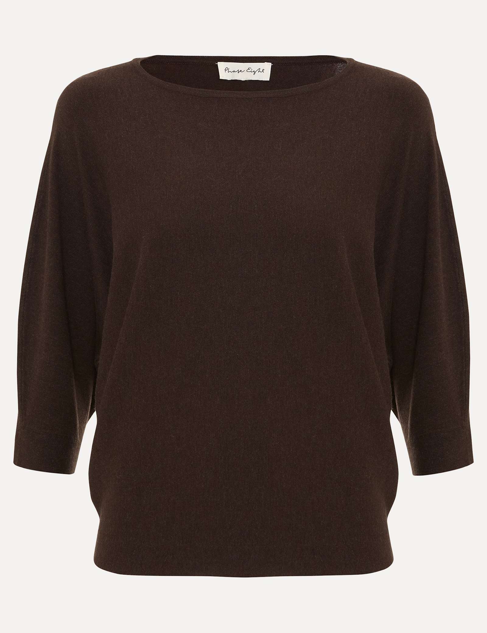 Slash Neck Batwing Sleeve Knitted Top - image 1