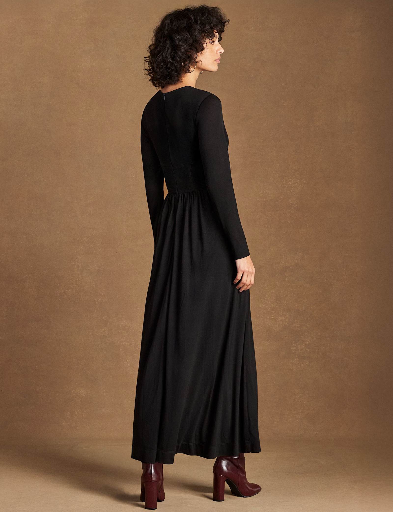 Jersey Sheer Sleeve Midaxi Waisted Dress - image 4