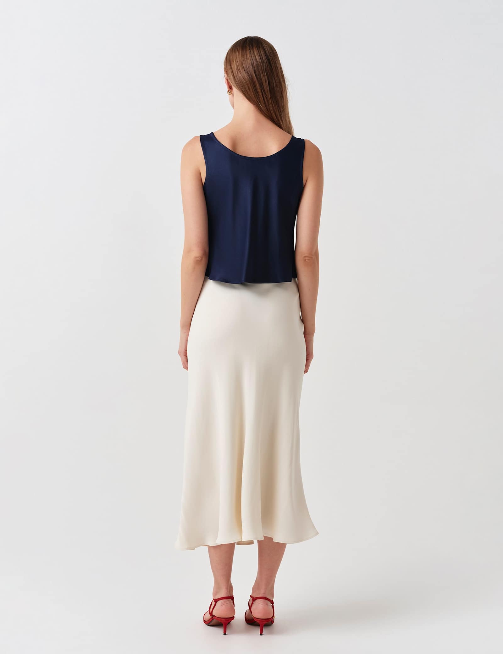 Crepe Midi Slip Skirt - image 5