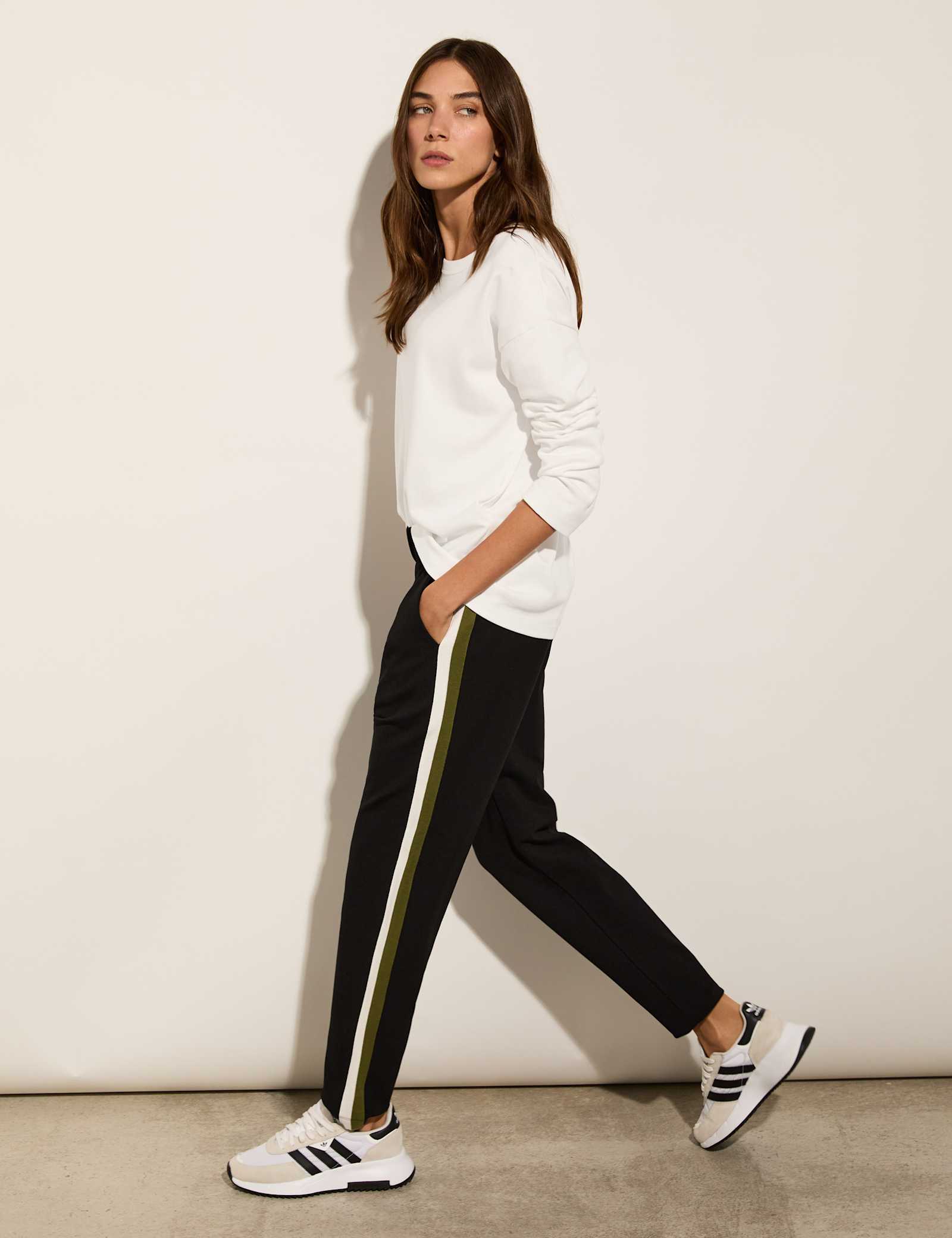 Side Stripe Straight Leg Ankle Grazer Trousers - image 1