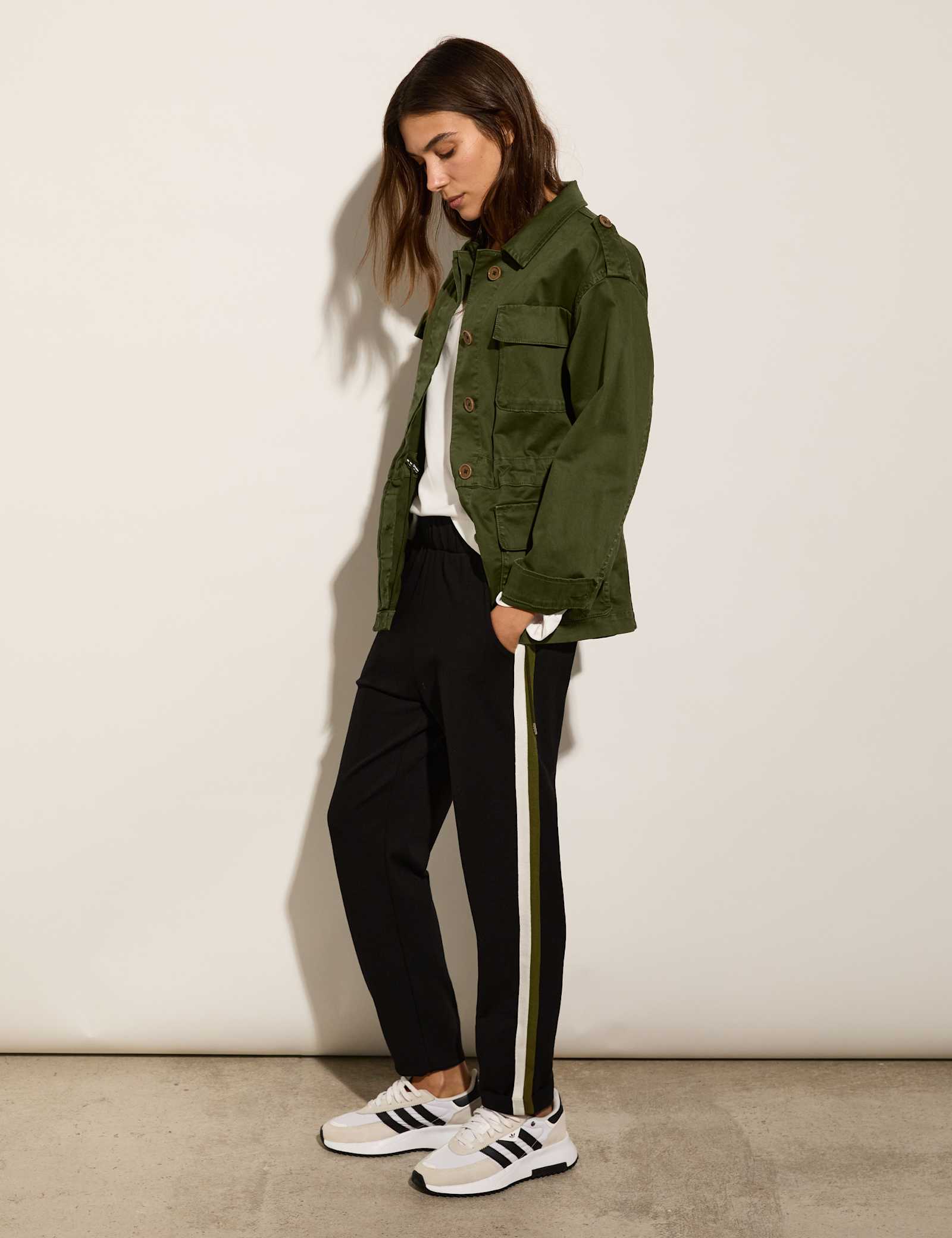 Side Stripe Straight Leg Ankle Grazer Trousers - image 3