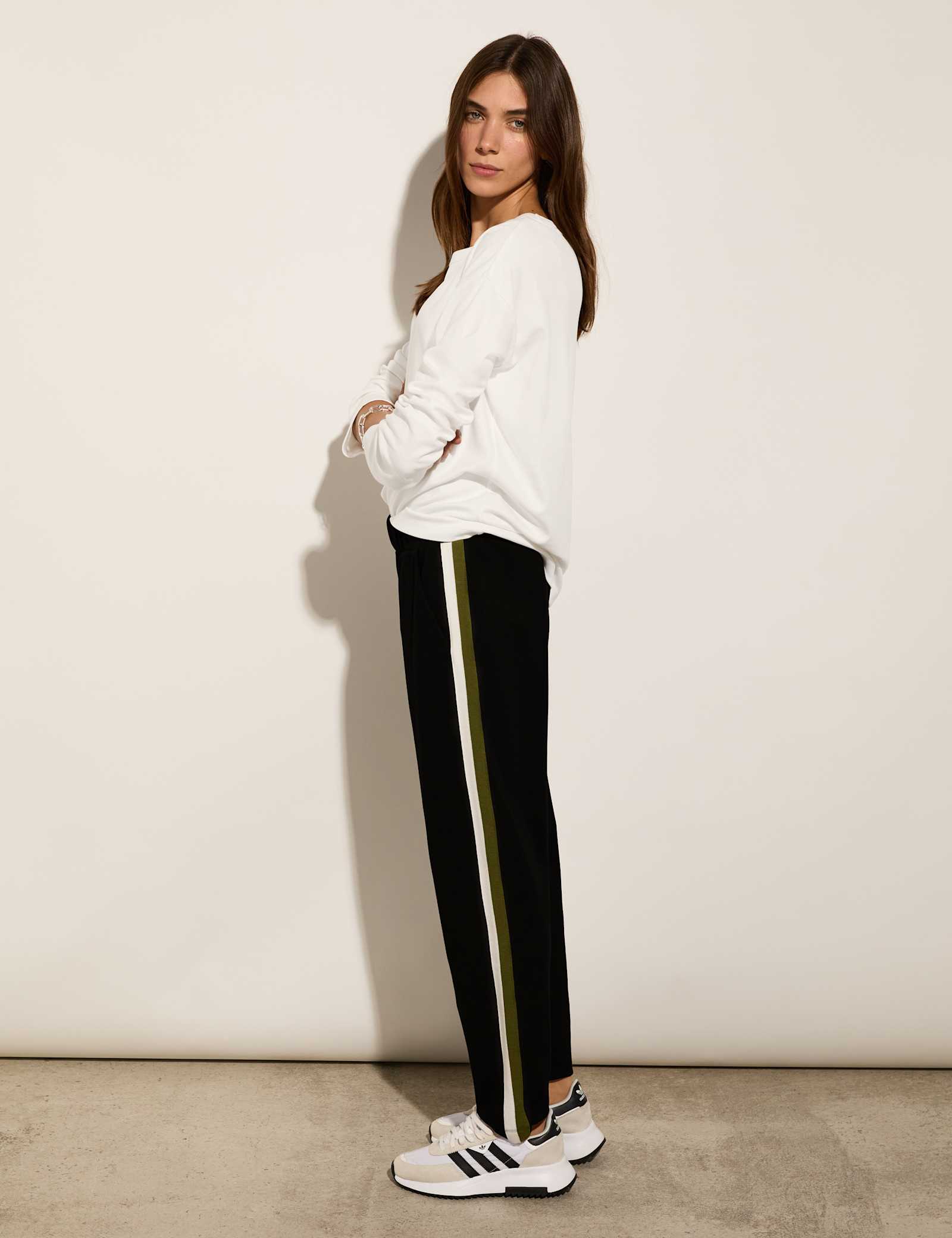 Side Stripe Straight Leg Ankle Grazer Trousers - image 2
