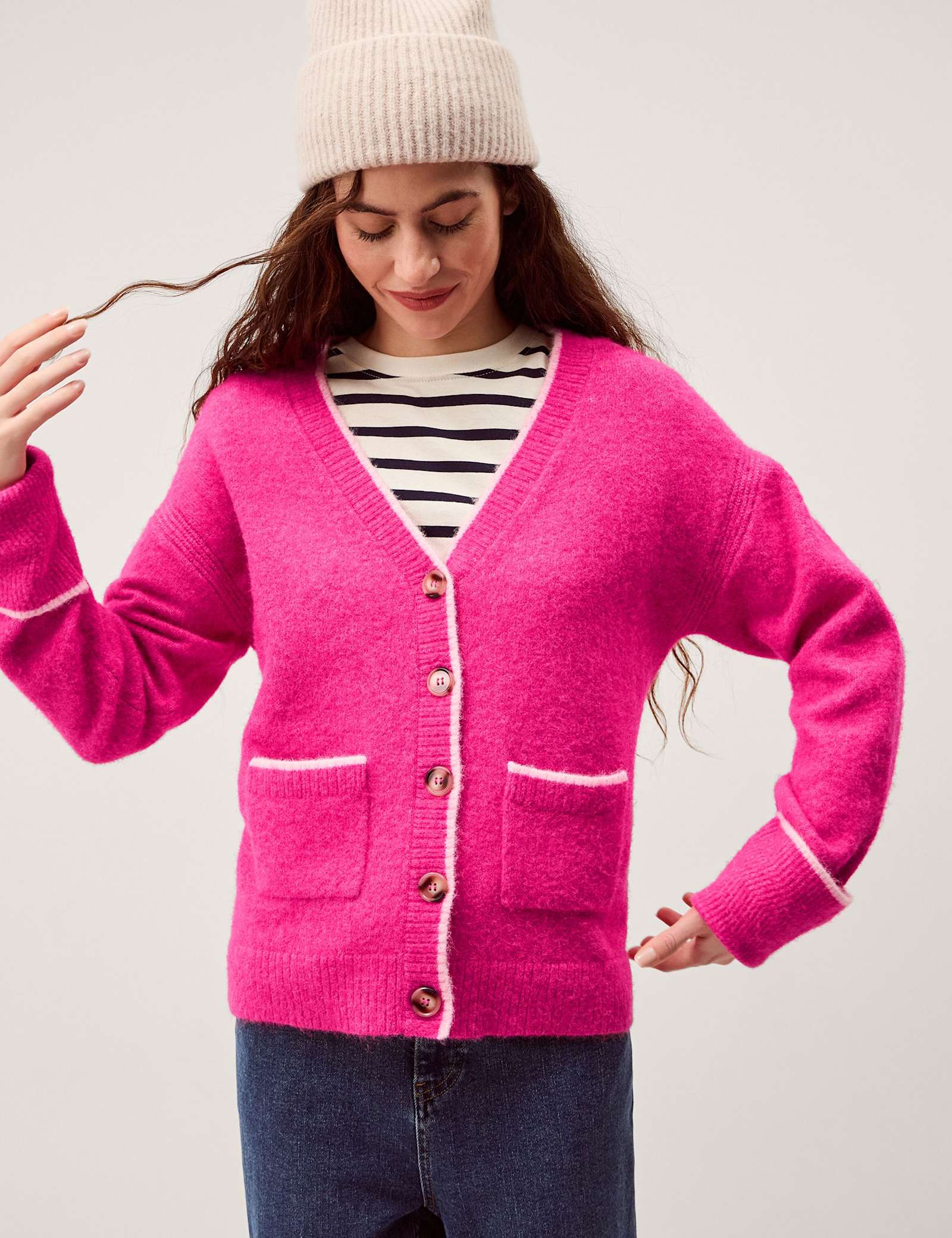 Textured V-Neck Cardigan - image 1