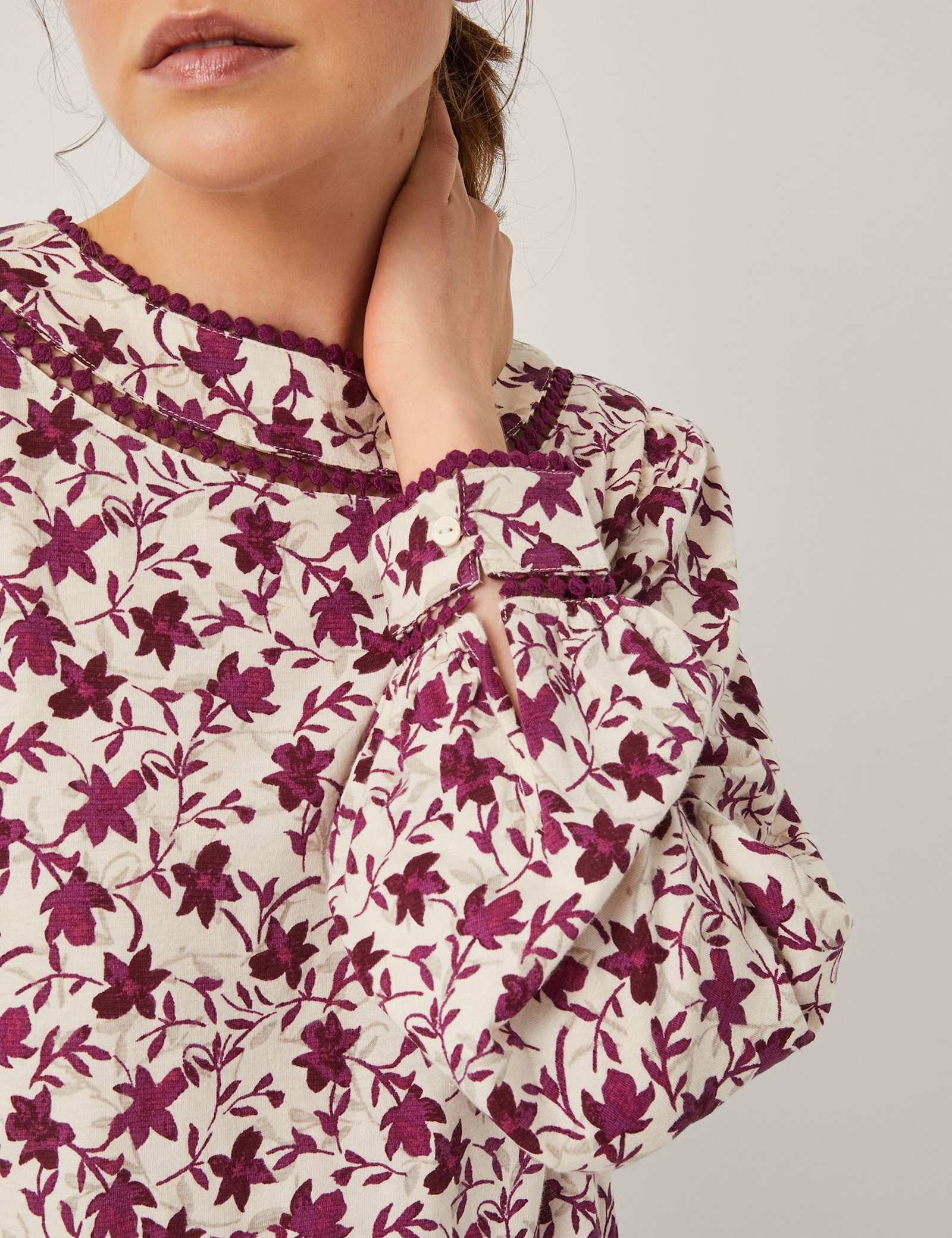 Cotton Rich Jersey Floral Top - image 3