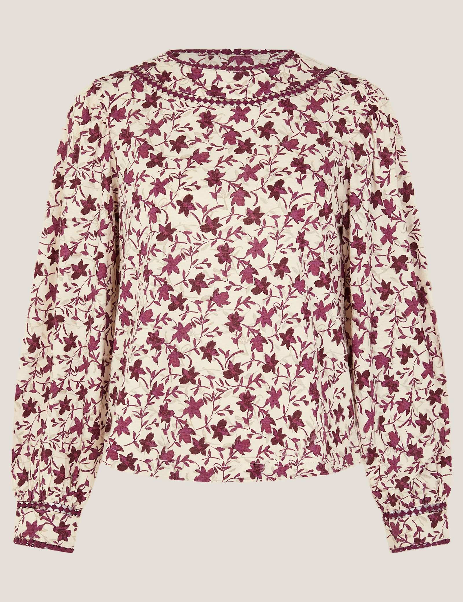 Cotton Rich Jersey Floral Top - image 1