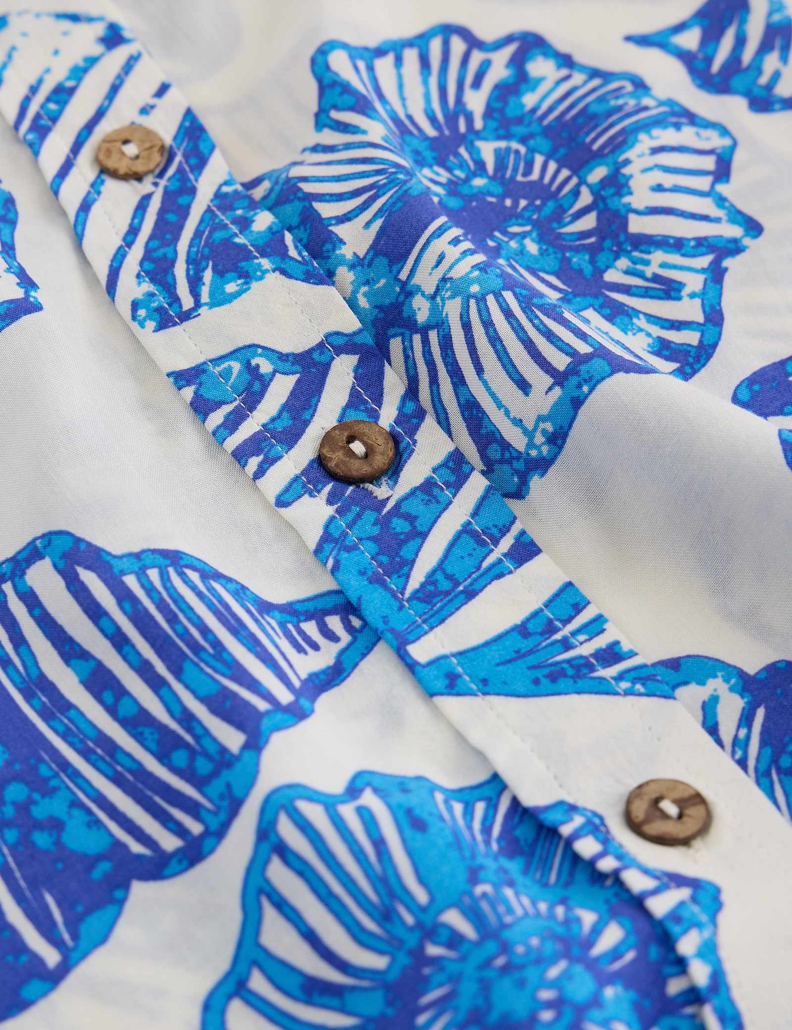 Shell Print Beach Cover Up Shirt - image 3