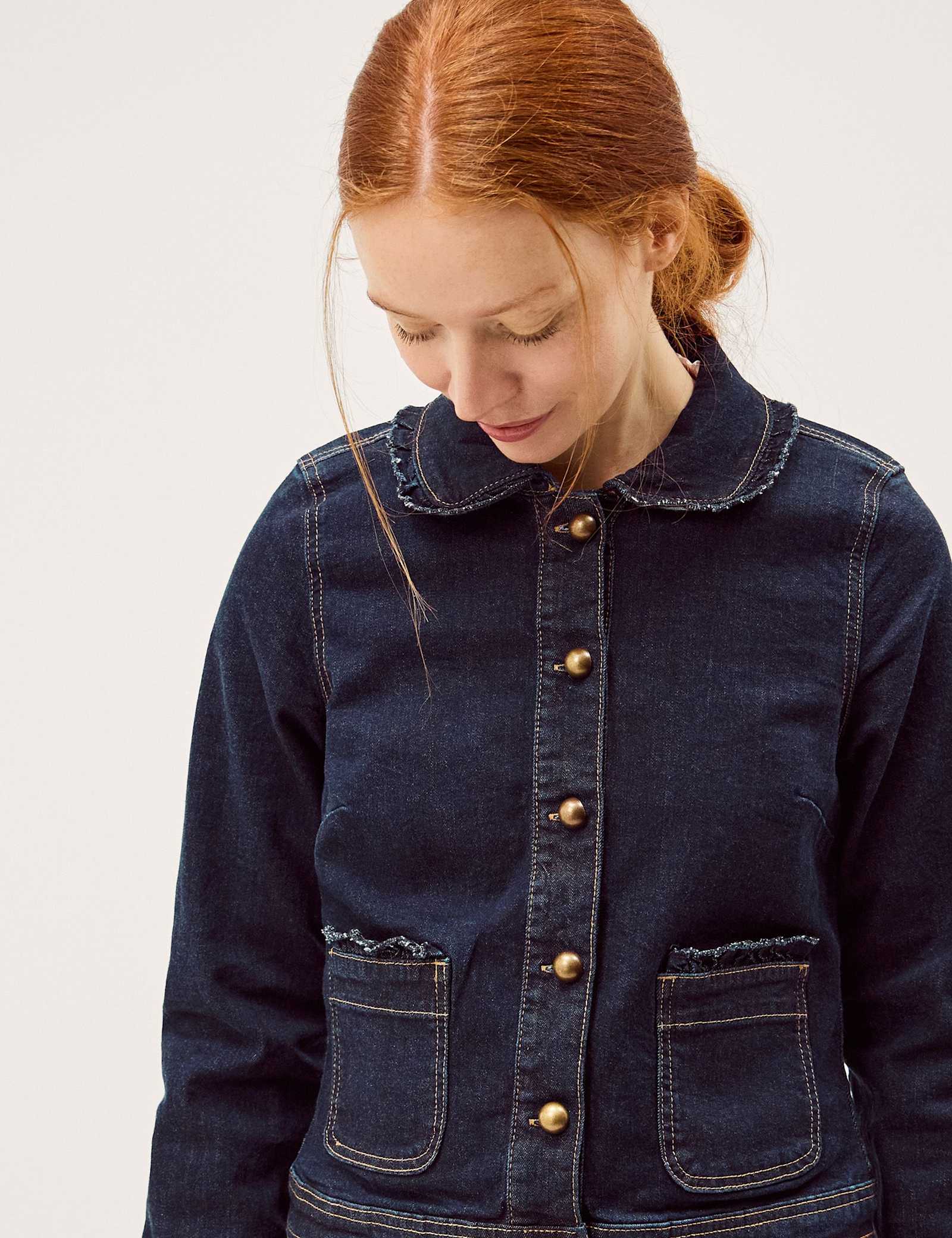 Denim Frill Collar Jacket - image 5