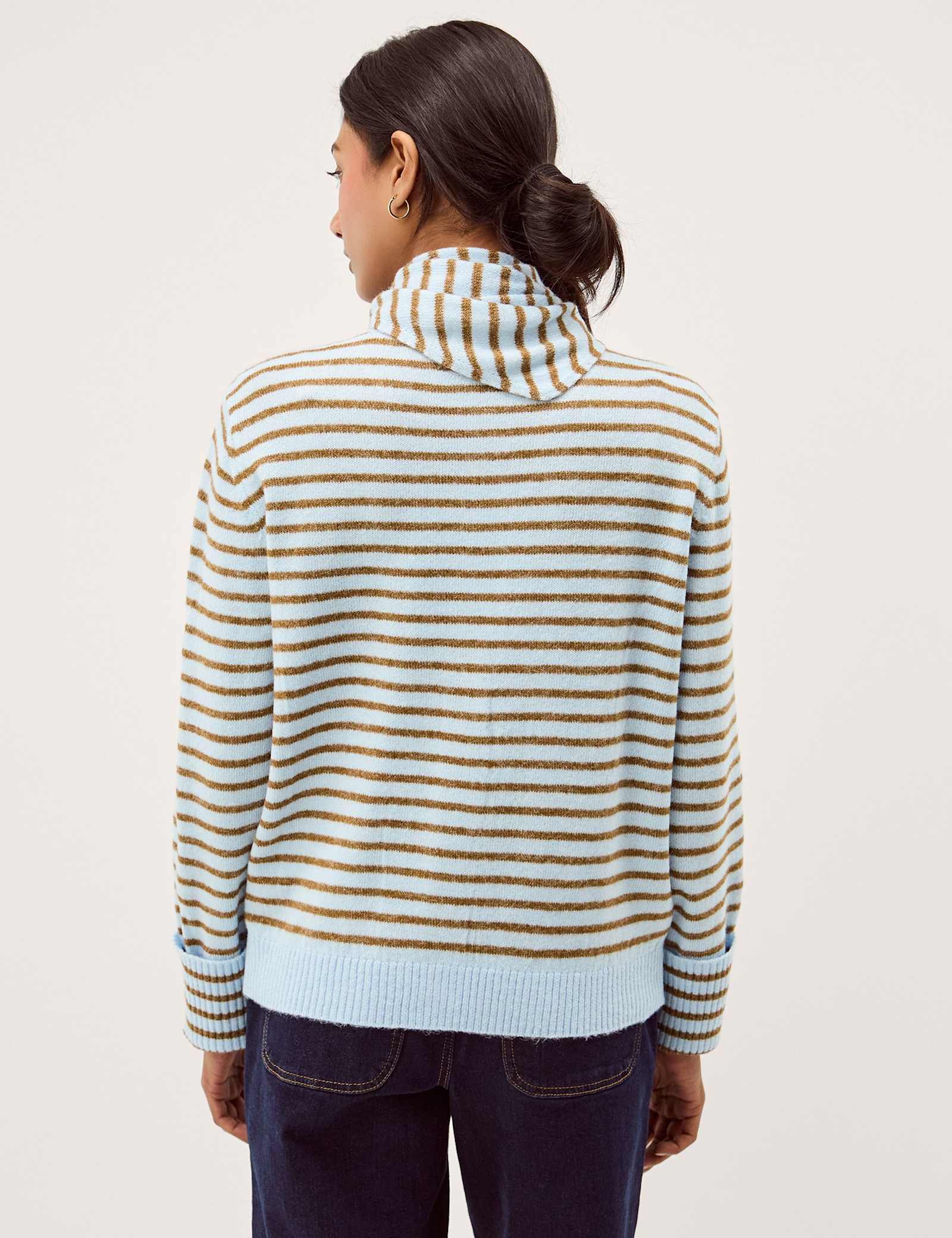 Striped Scarf Button Front Cardigan - image 3