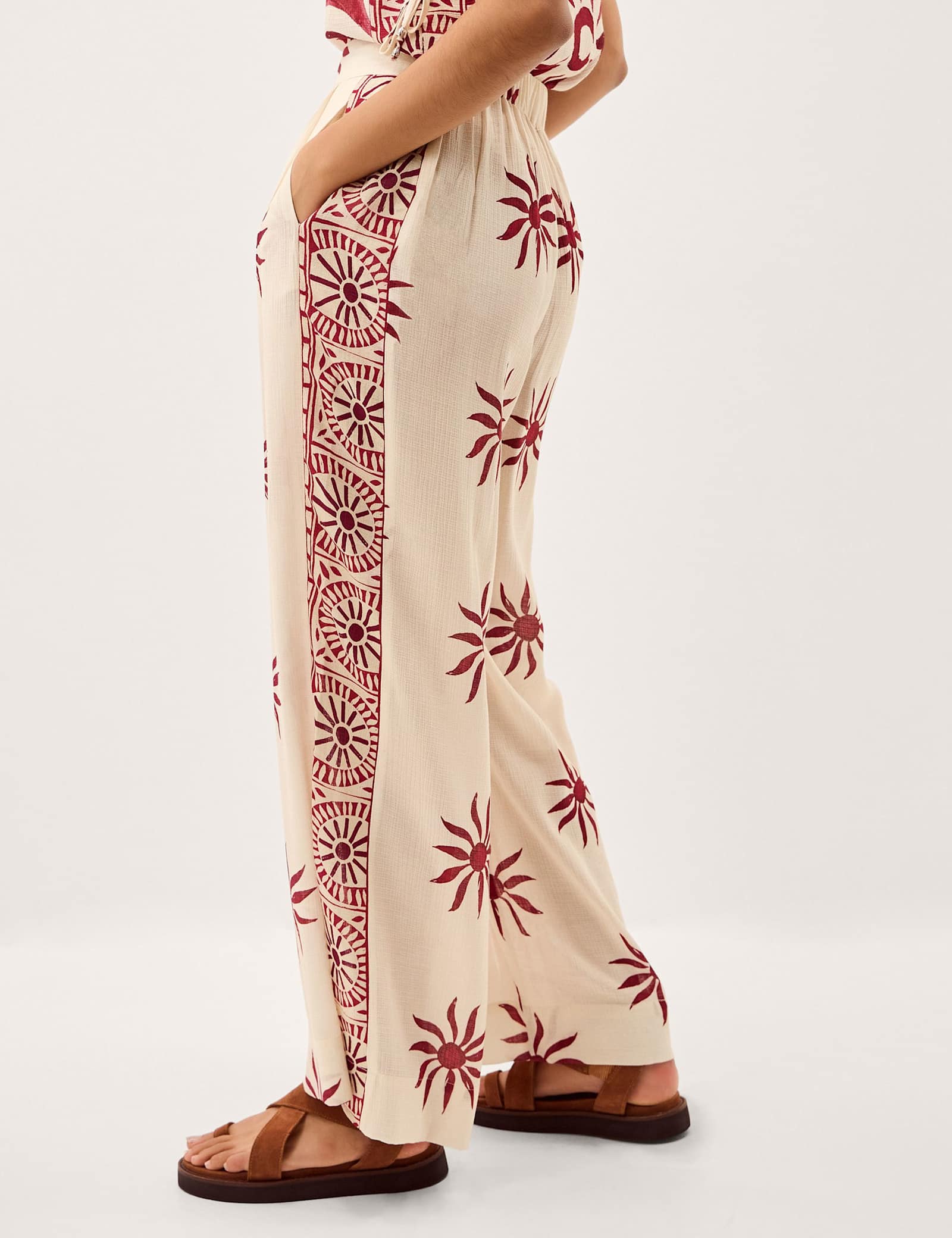 Sun Print Wide Leg Trousers - image 4