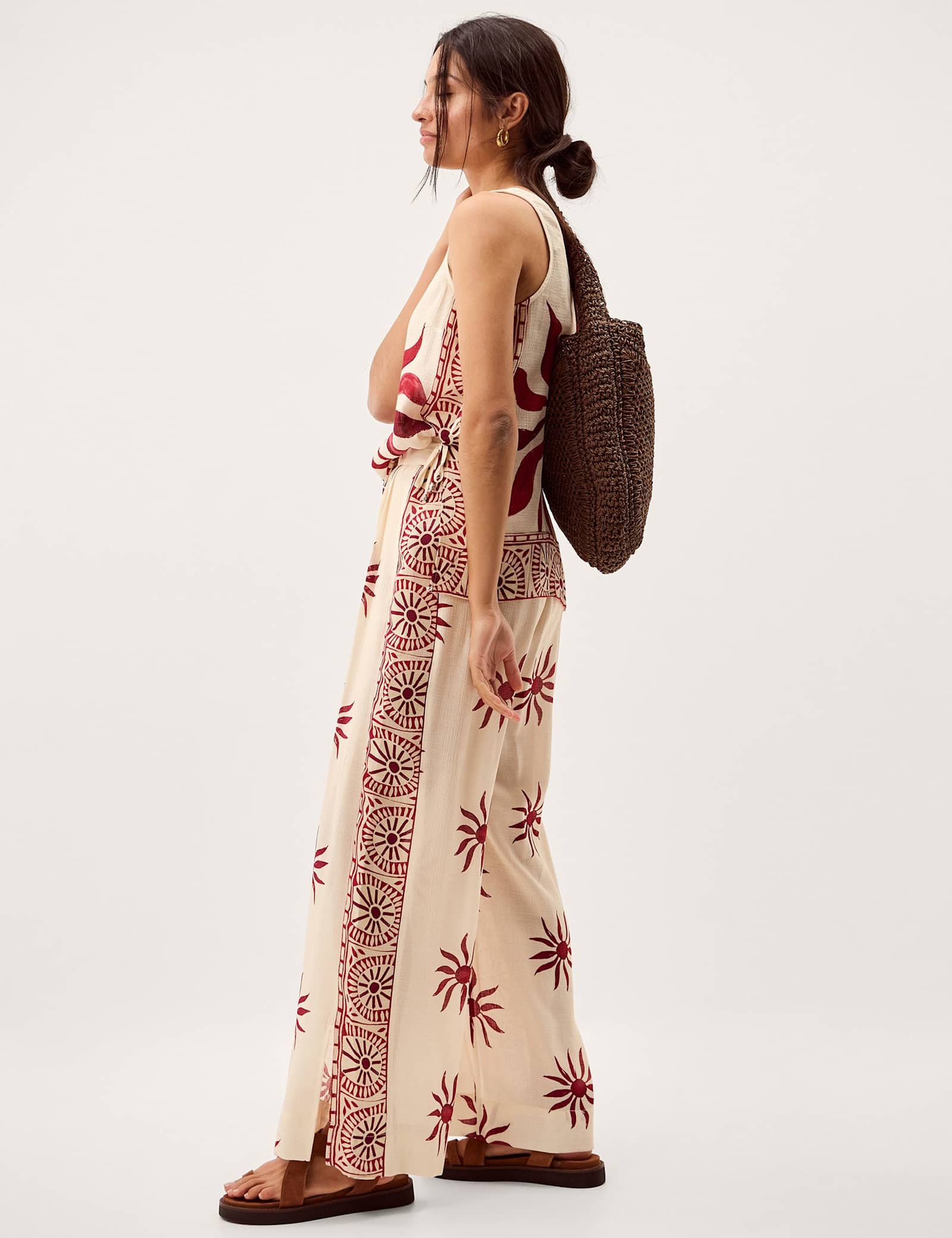 Sun Print Wide Leg Trousers - image 3