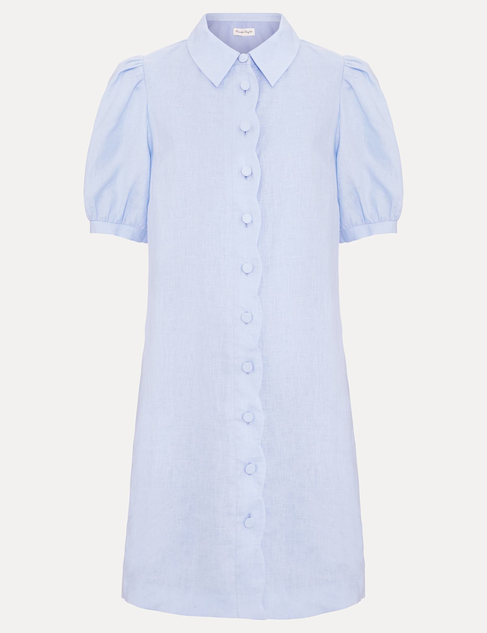 Linen Blend Mini Shirt Dress - image 1