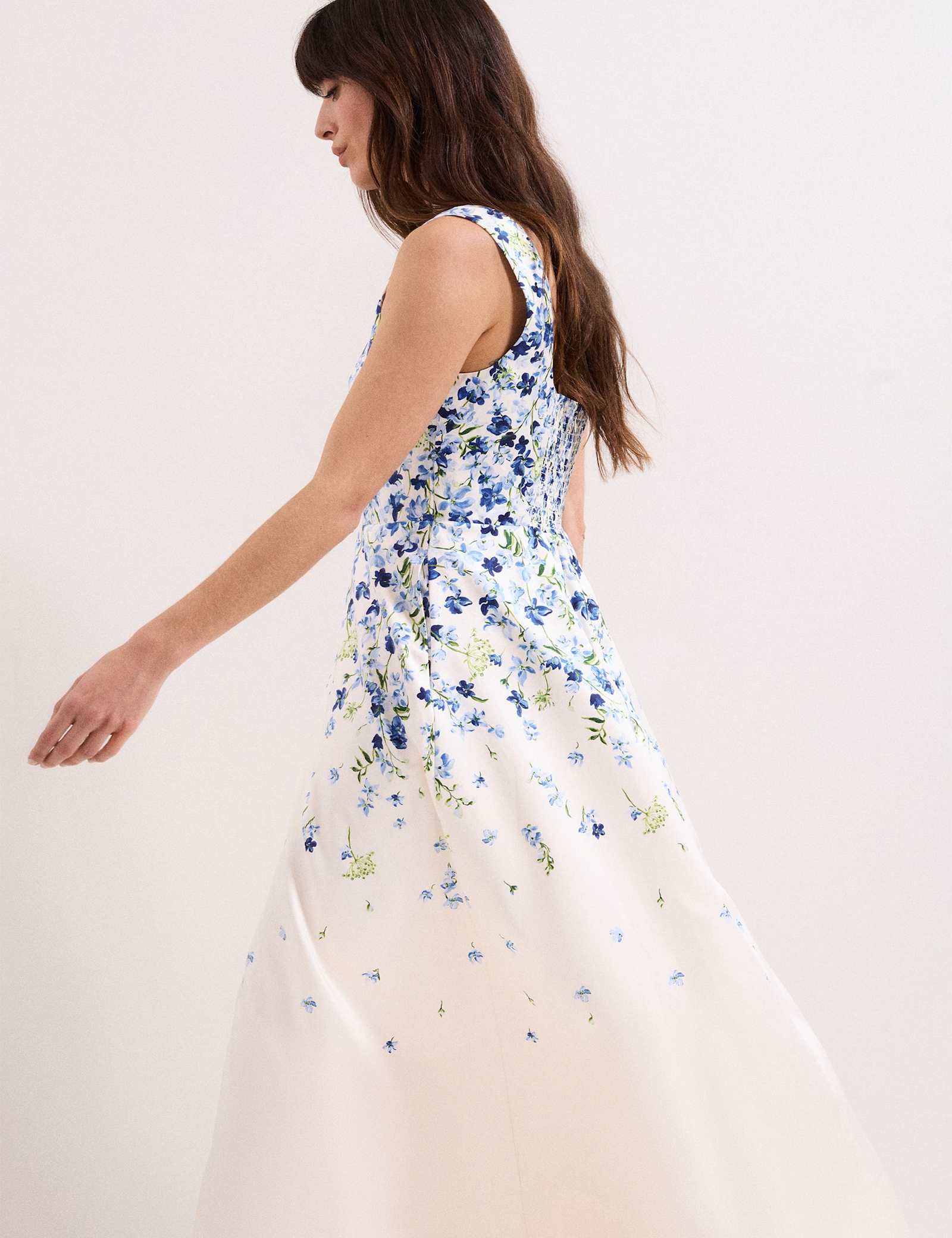 Floral Square Neck Midaxi Skater Dress - image 3