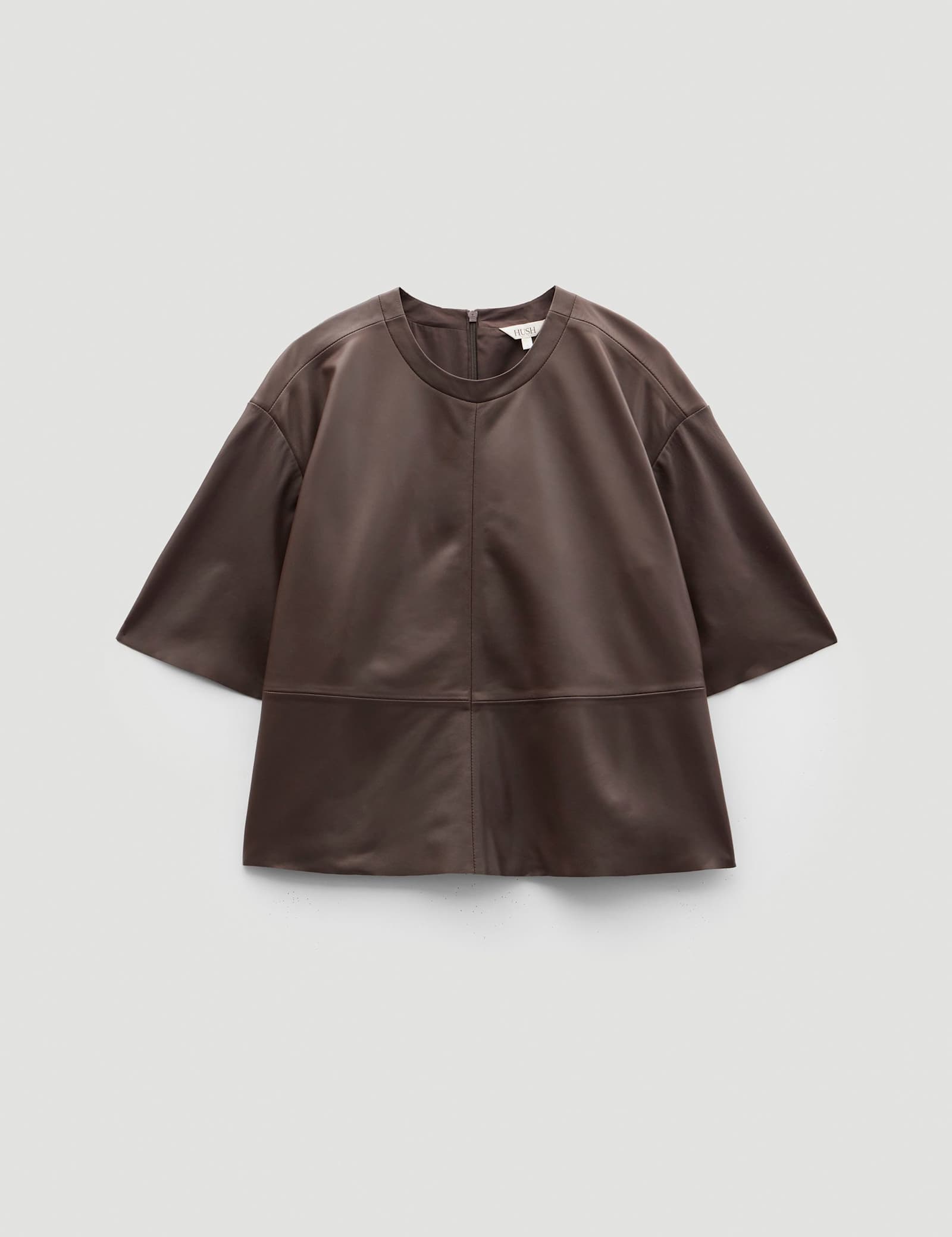 Leather Relaxed Panelled T-Shirt - image 1