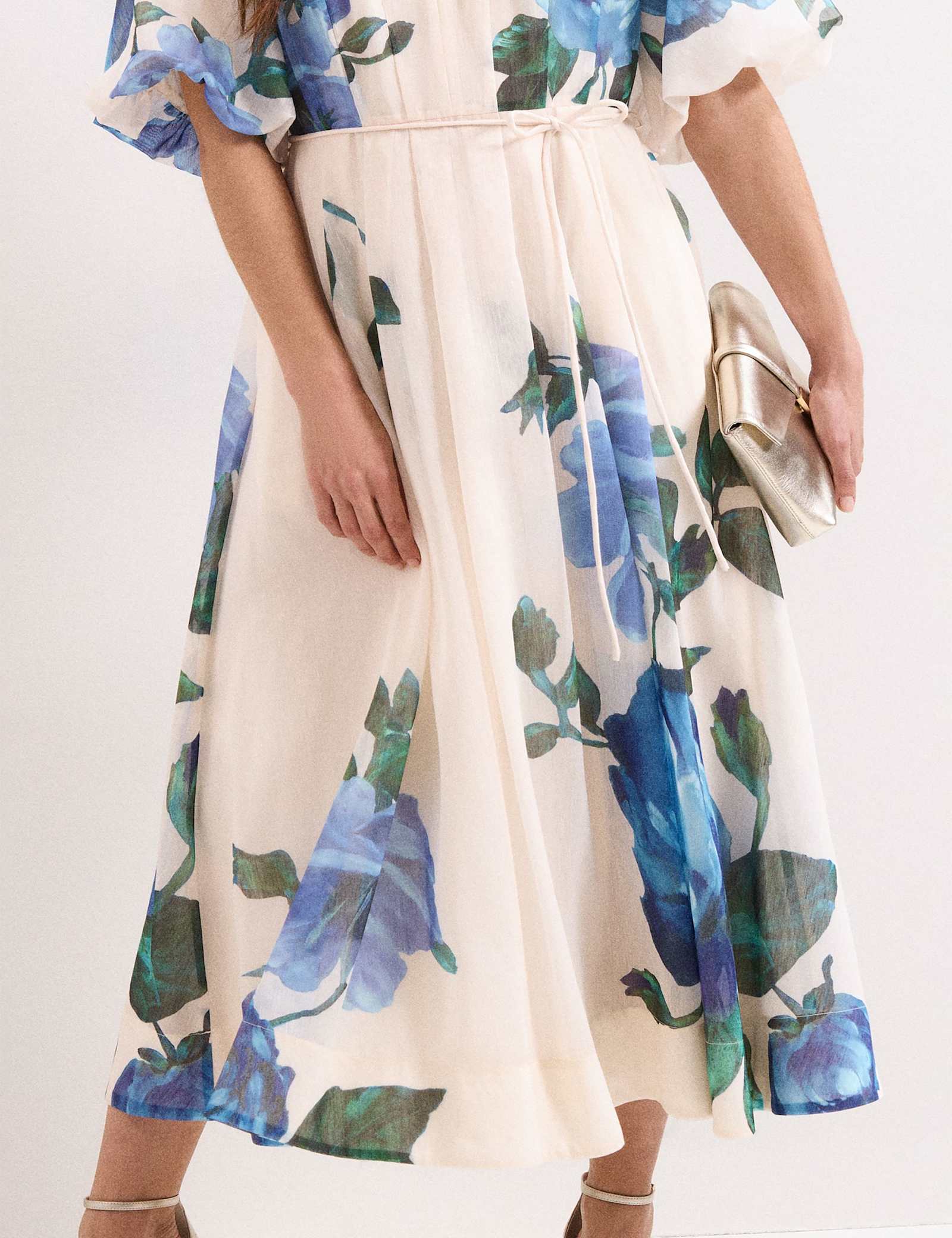 Lyocell Blend V-Neck Floral Midi Dress - image 3