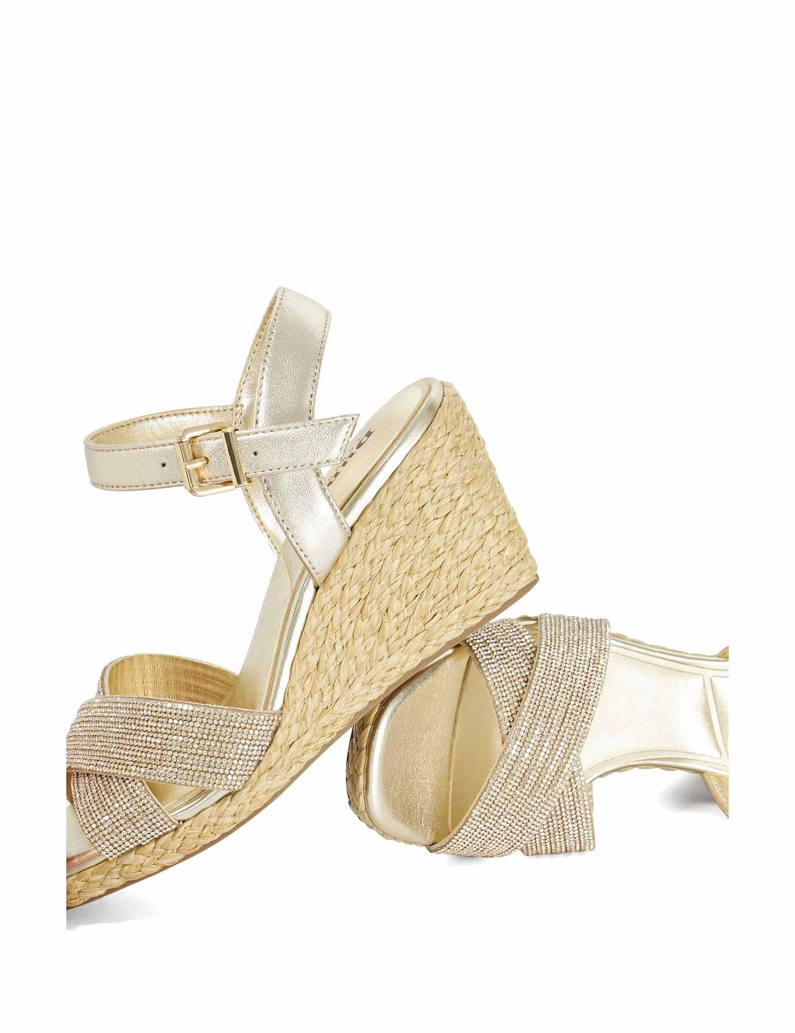 Embellished Cross Strap Wedge Sandals - image 2