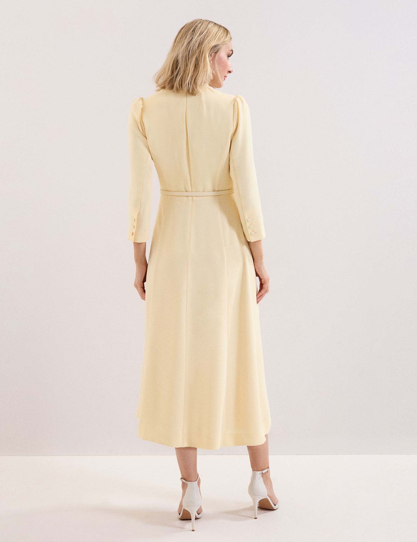 V-Neck Belted Midi Skater Dress - image 4