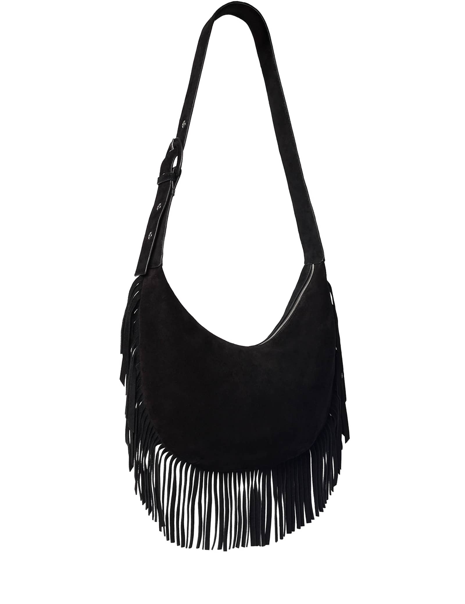Suede Fringed Shoulder Bag - image 1